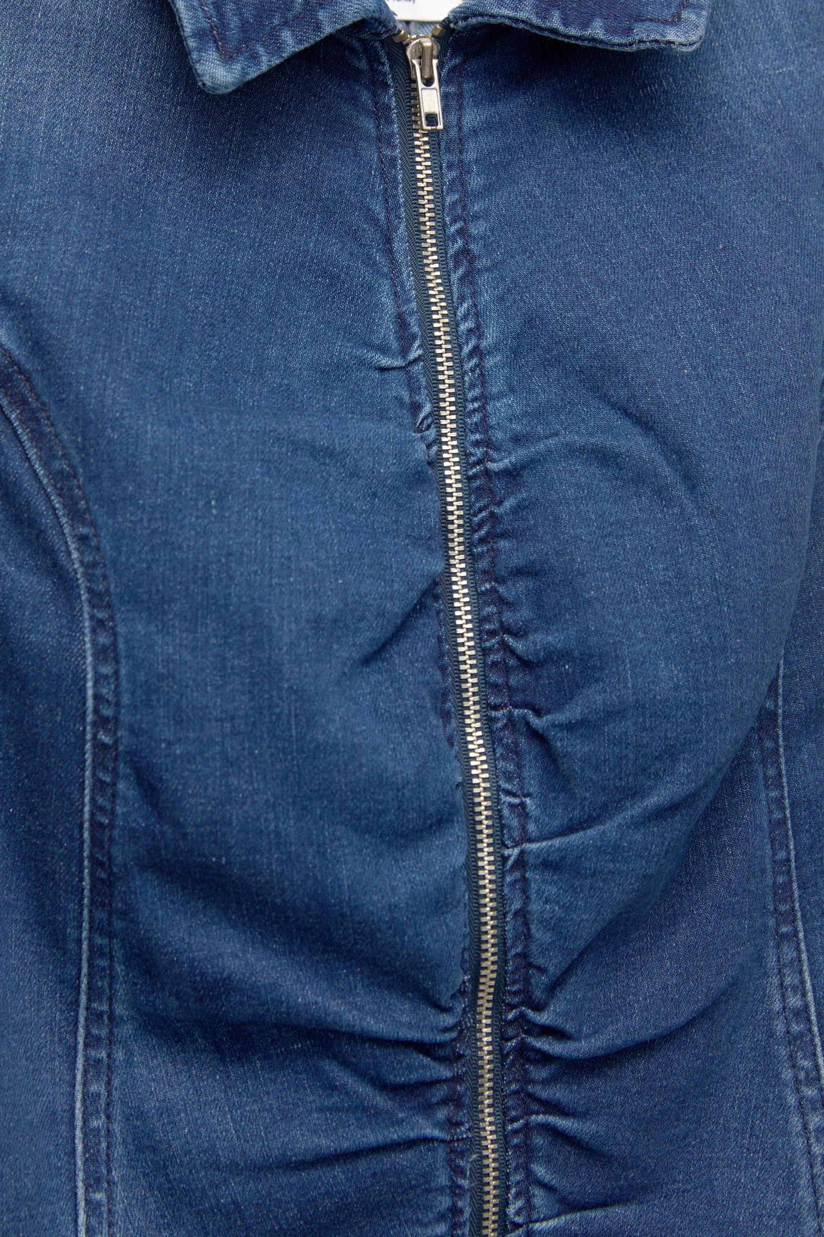 Zip-up denim top Product Image