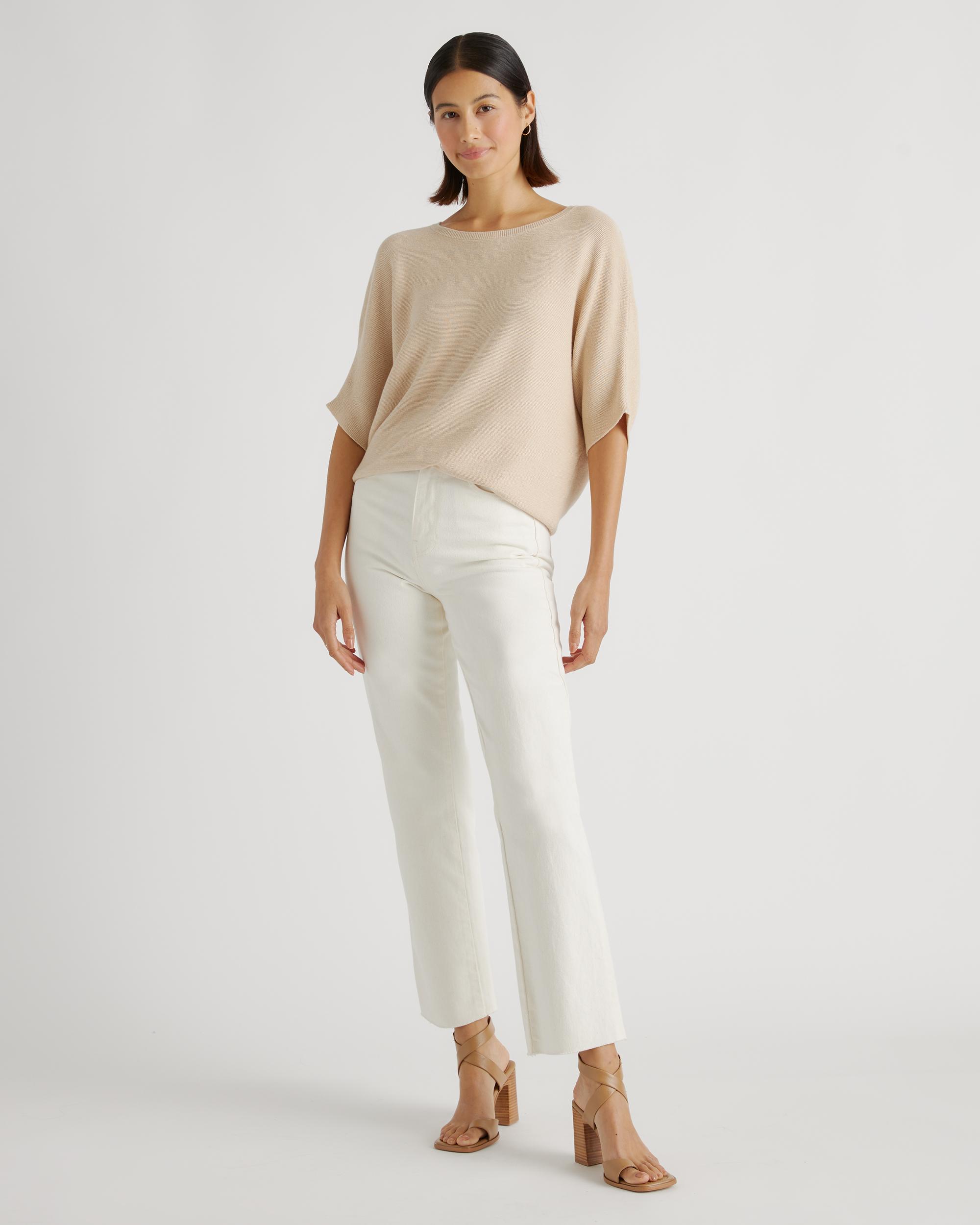 Quince | Women's Lightweight Cotton Cashmere Link-Stitch Dolman Sweater Product Image