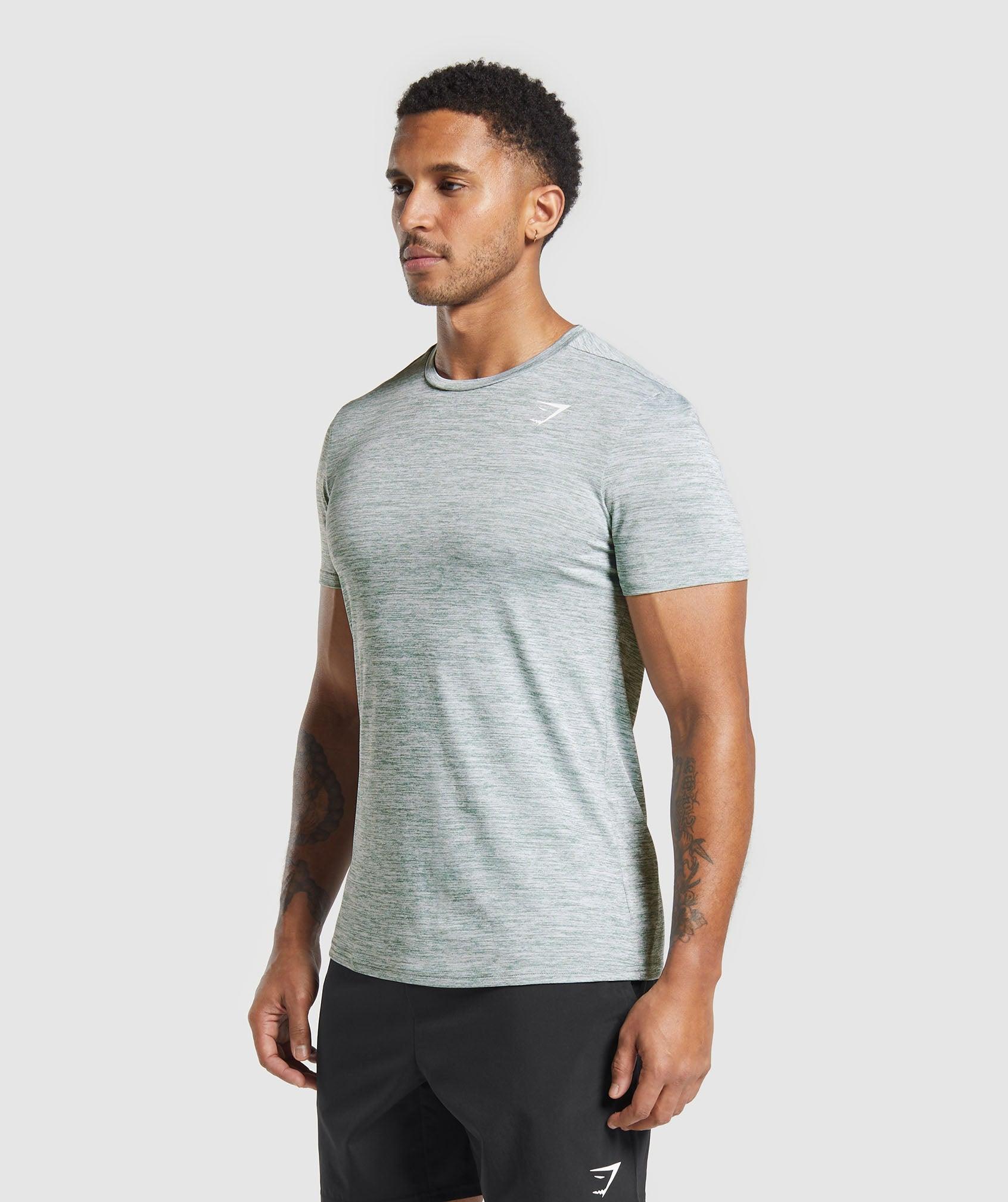 Gymshark Arrival Marl T-Shirt - Celeste Blue/White Marl Male Product Image