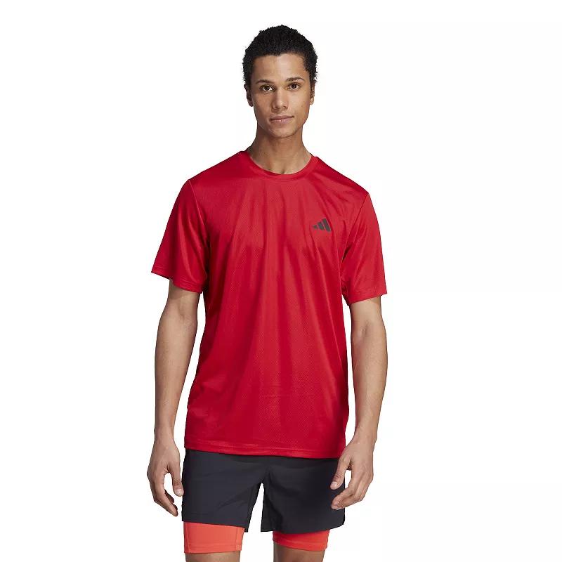 Men's adidas Essentials AEROREADY Training T-Shirt, Size: Large, Better Red Black Product Image
