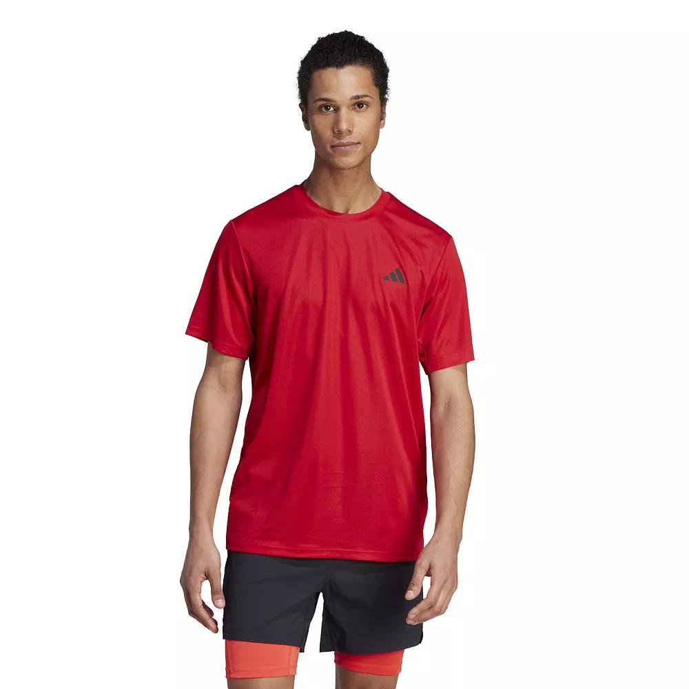 Men's adidas Essentials AEROREADY Training T-Shirt, Size: Large, Better Red Black Product Image