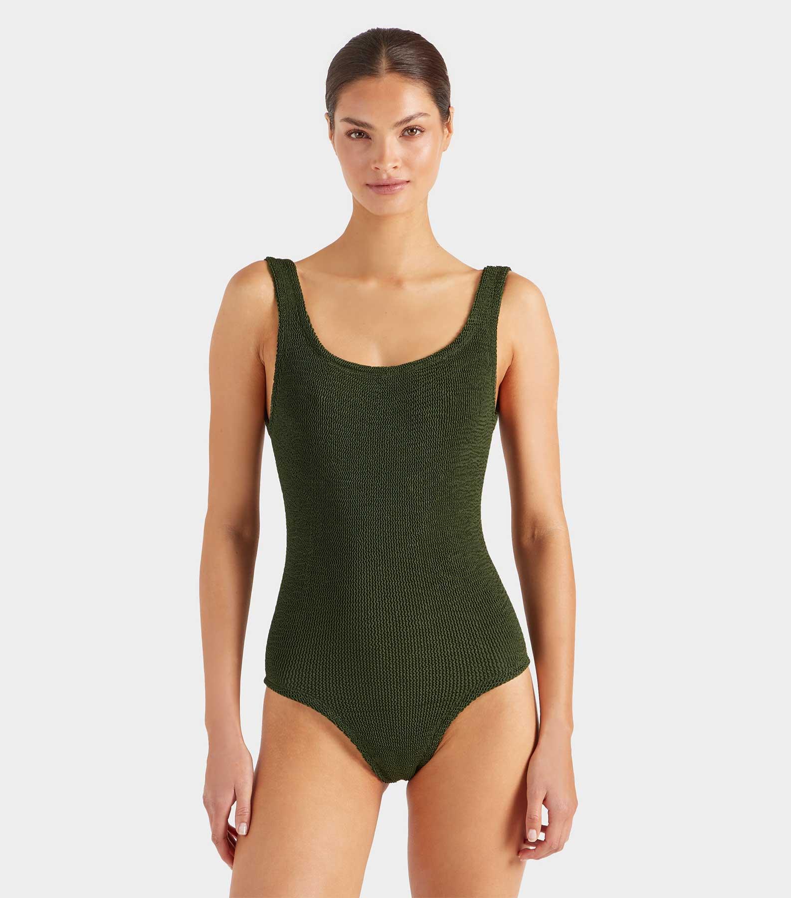 Coverage Square Neck Swim - Metallic Khaki Product Image
