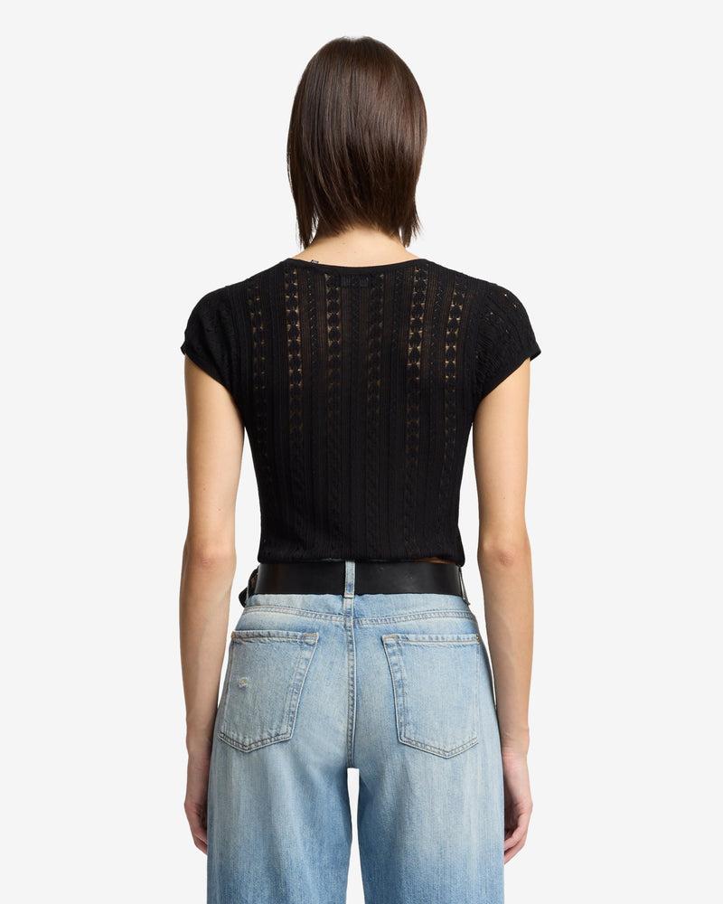 Short Sleeve Pointelle Crew Sweater Product Image