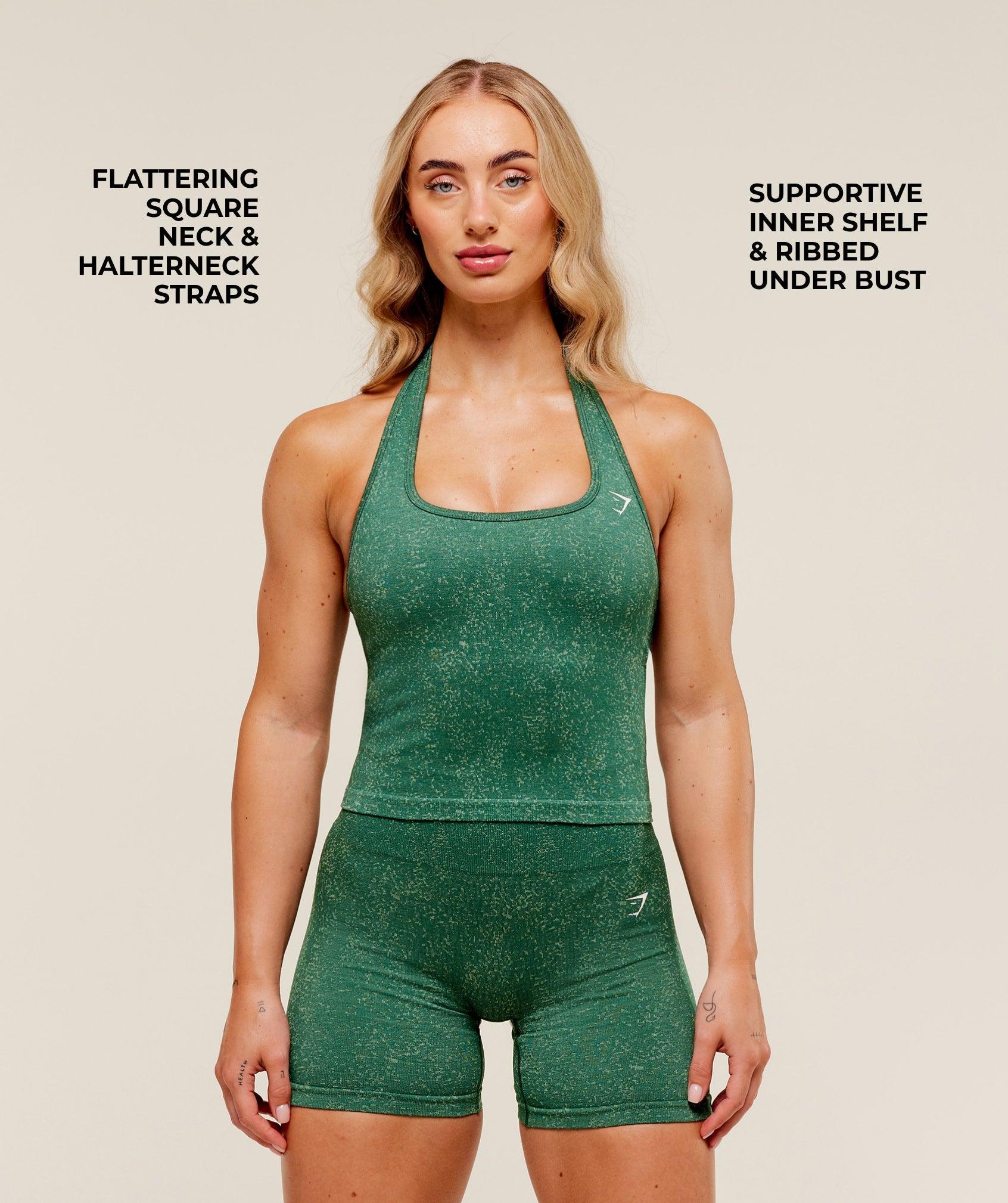 Gymshark Adapt Fleck x Whitney Tank With Shelf - Lift Green/Clay Green Female Product Image