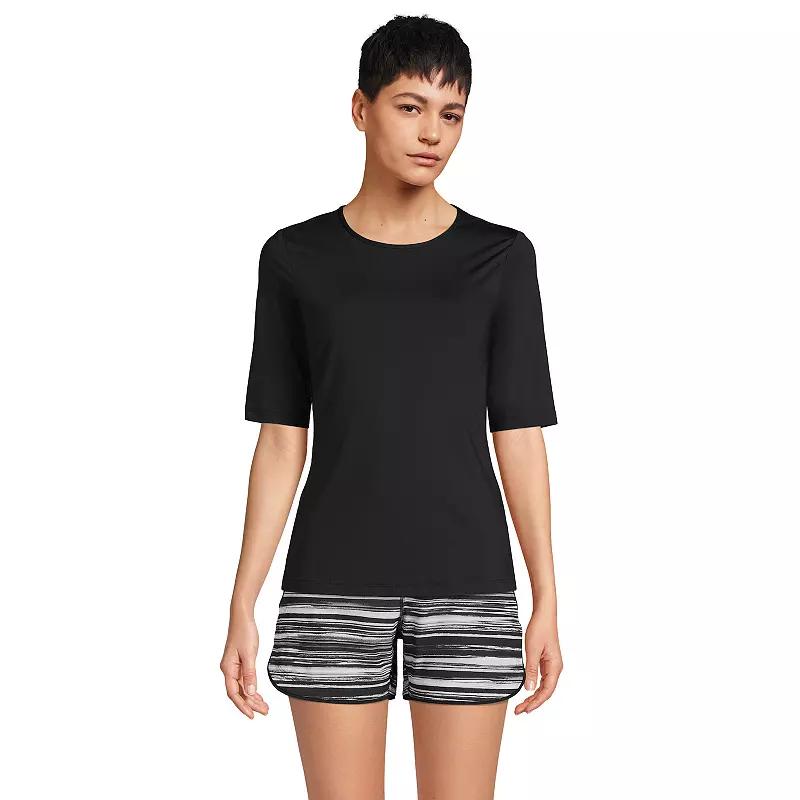 Petite Lands' End UPF 50 Elbow-Sleeve Rash Guard Swim Tee, Women's,  Product Image