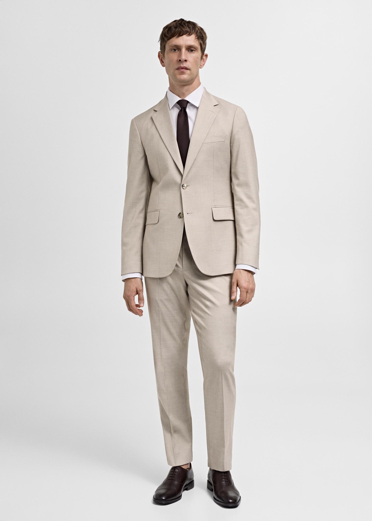 Stretch-fabric slim-fit suit blazer - Men | MANGO USA Product Image