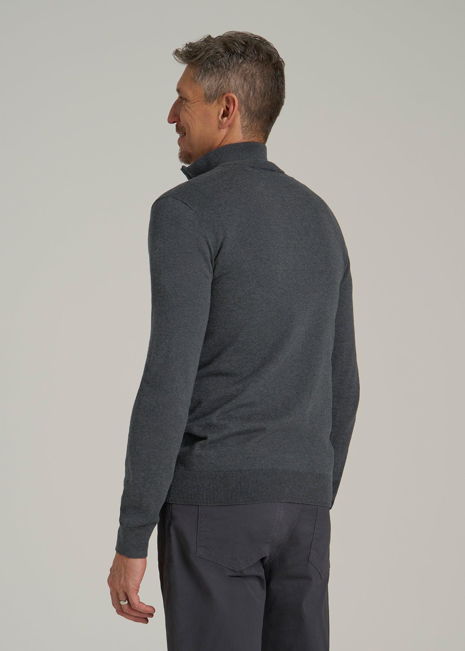 Everyday Quarter-Zip Sweater for Tall Men in Charcoal Mix Male Product Image