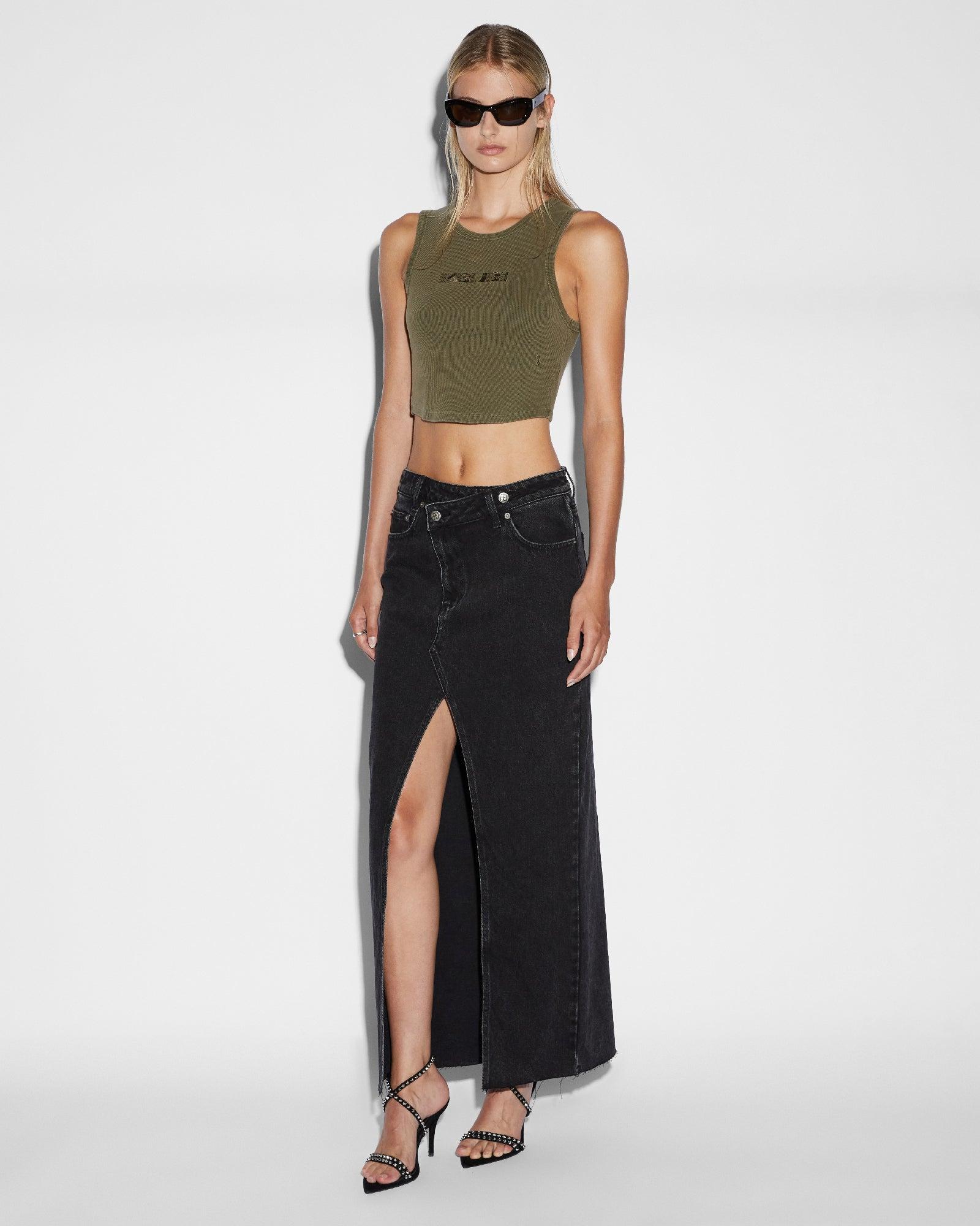 RELAX MAXI SKIRT WASHED BLACK Female Product Image