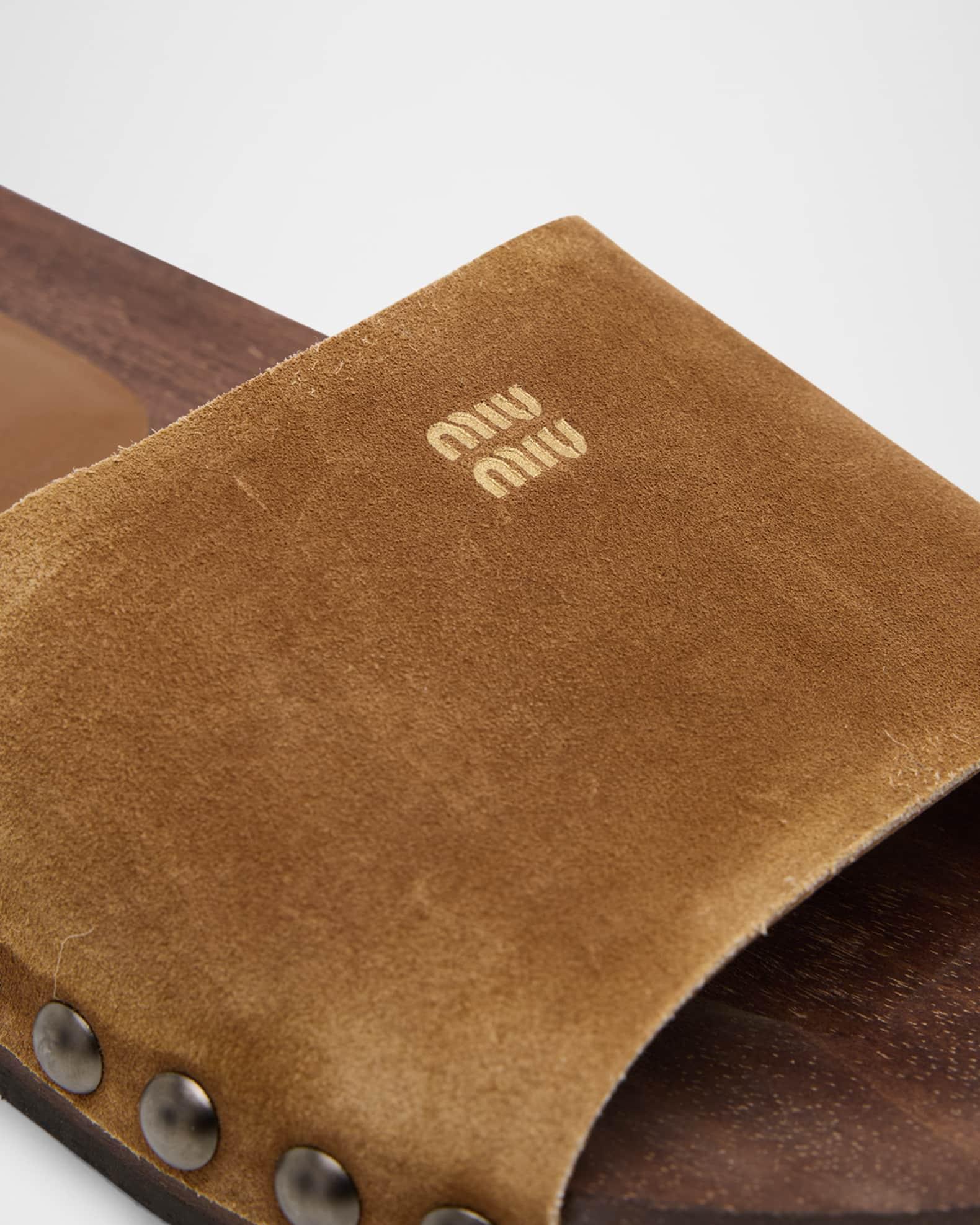 Suede Logo Slide Clogs Product Image