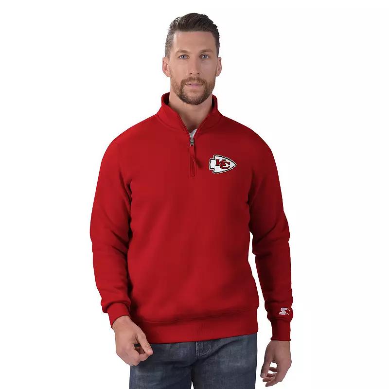 Men's Starter Red Kansas City Chiefs Classic Quarter-Zip Pullover Sweatshirt,  Product Image