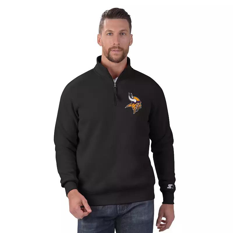 Men's Starter Black Baltimore Ravens Classic Quarter-Zip Pullover Sweatshirt,  Product Image