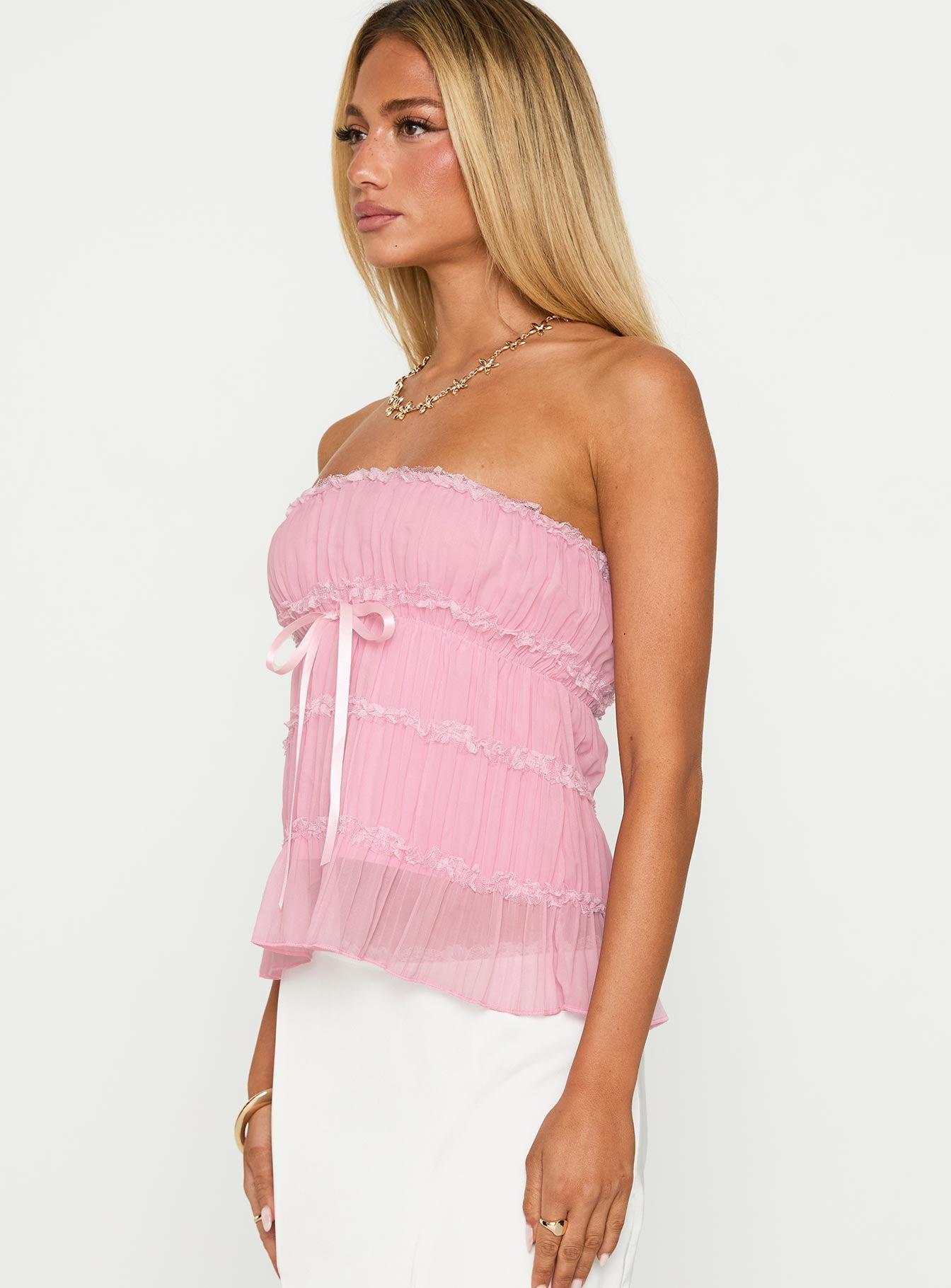 Avelina Strapless Top Pink Product Image