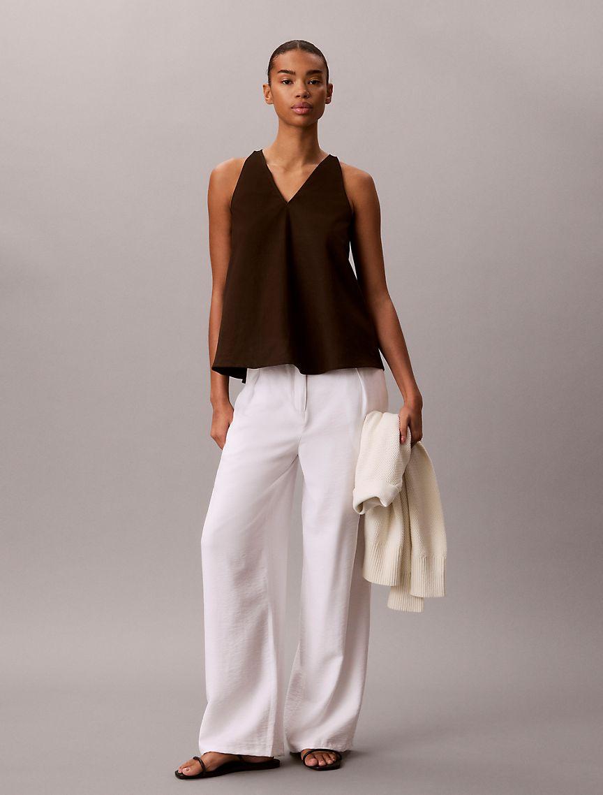 Linen Blend Sleeveless Top Product Image