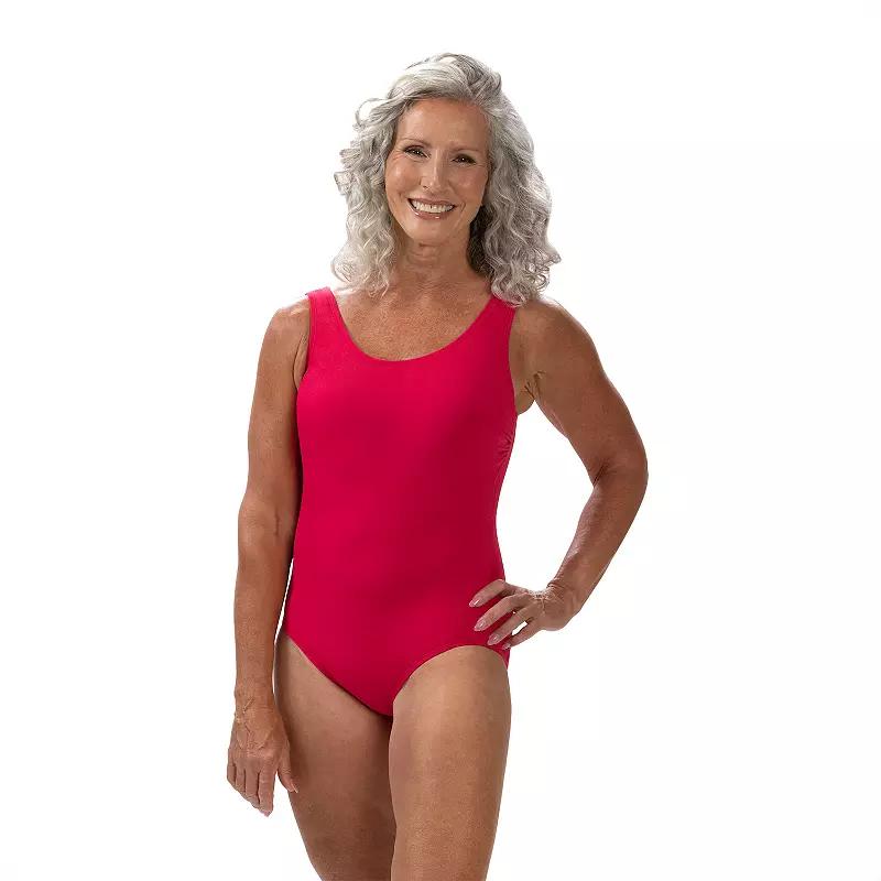 Women's Dolfin Aquashape Solid Scoop Back One-Piece Swimsuit, Size: 16, Cerise Product Image