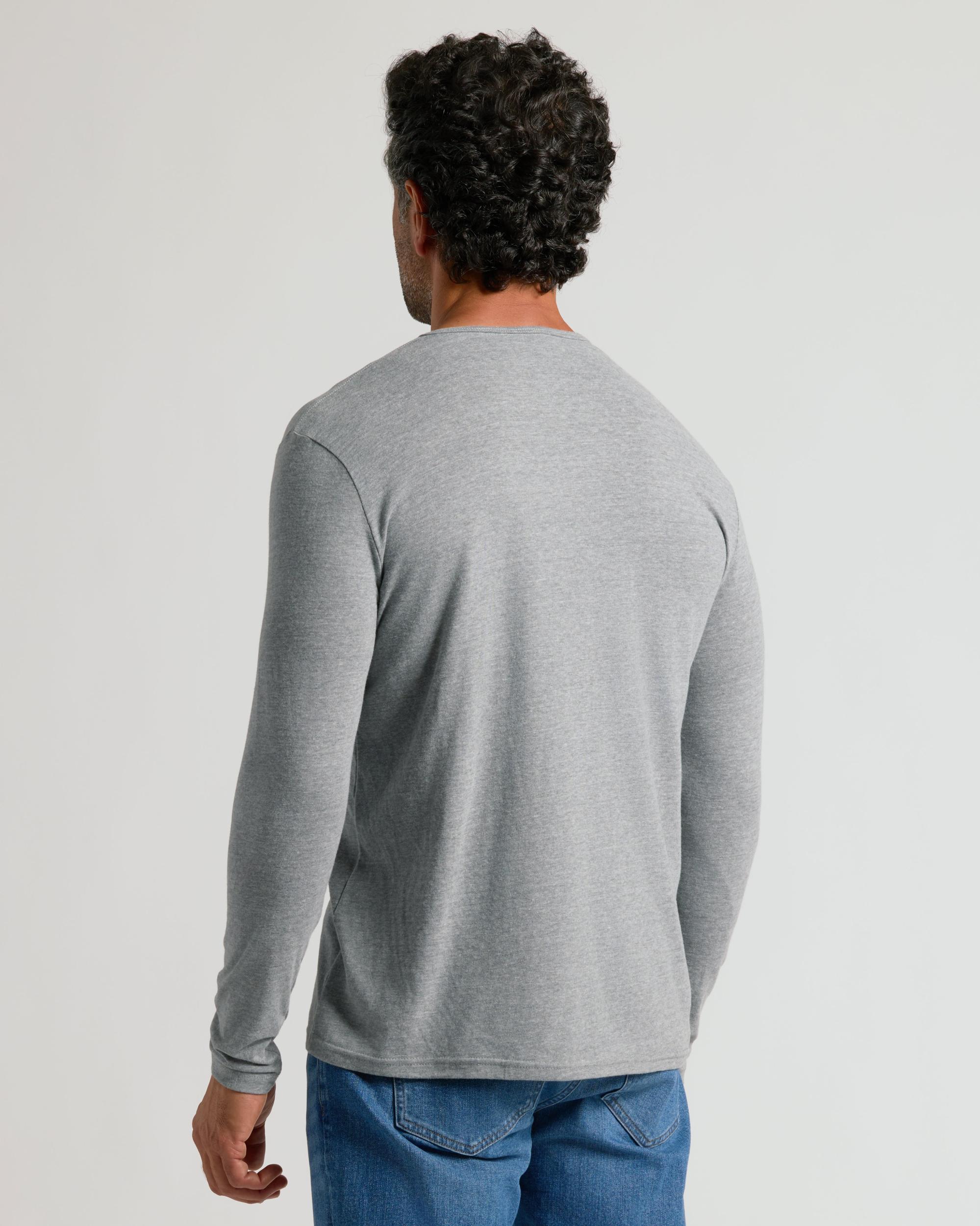 Heather Gray Classic Long Sleeve Henley Product Image