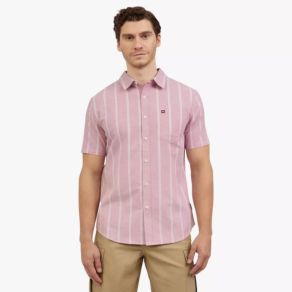 Men's Quiksilver Stripe Short Sleeve Button Down,  Product Image