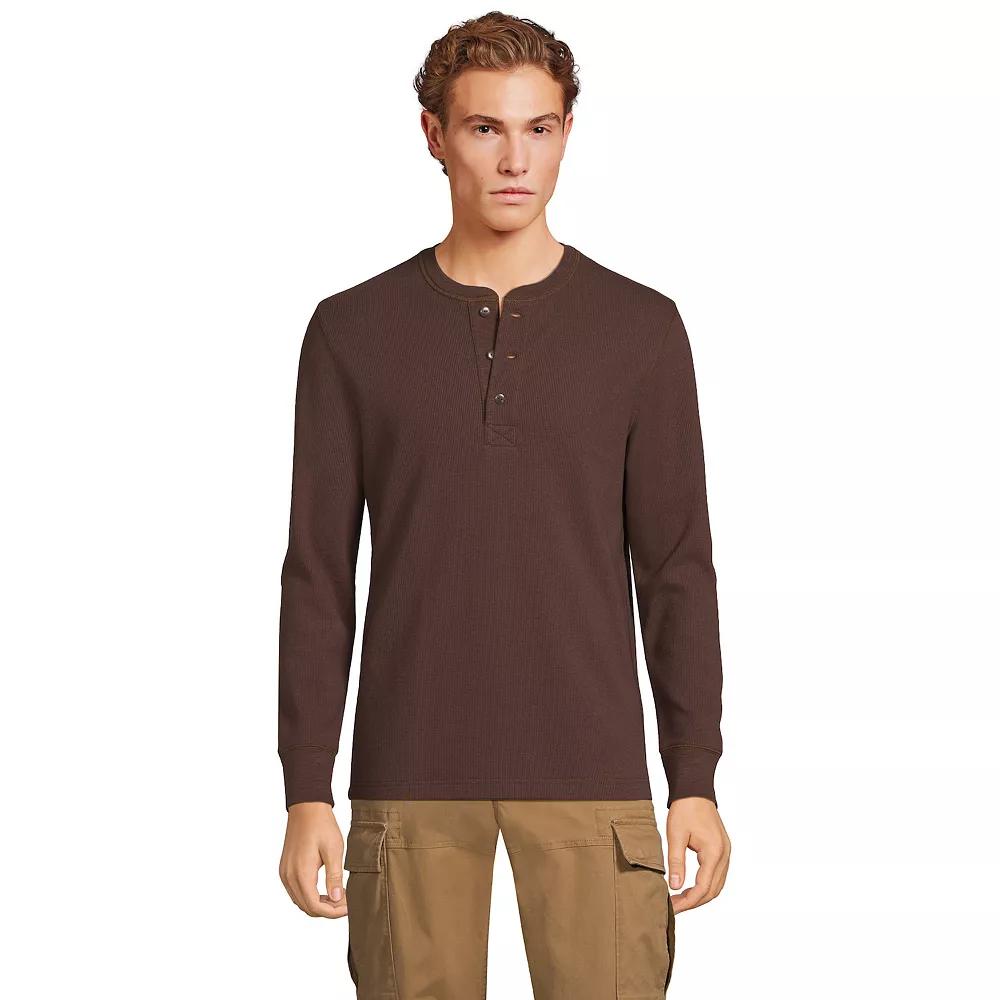 Men's Lands' End Comfort-First Regular-Fit Thermal Waffle Henley,  Product Image