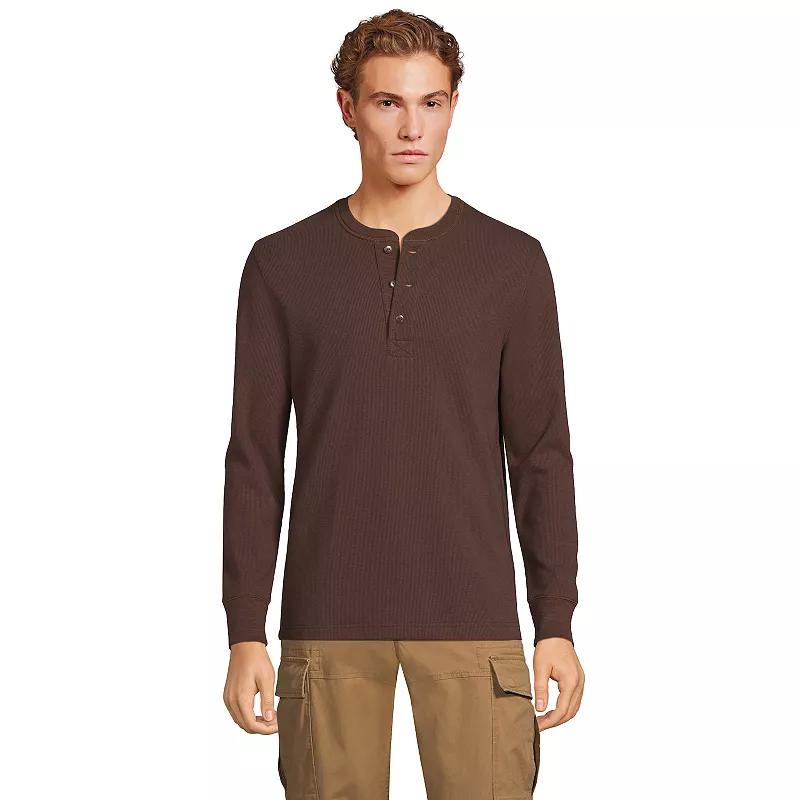 Men's Lands' End Comfort-First Regular-Fit Thermal Waffle Henley,  Product Image