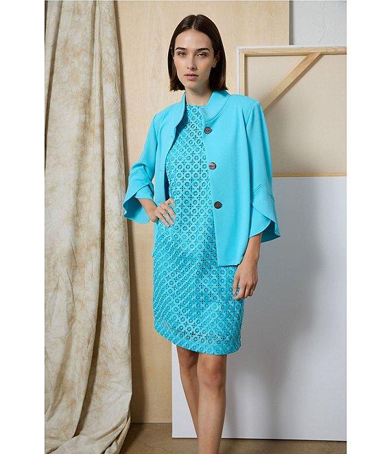 Ming Wang Deco Crepe Winged Collar Bracelet Tulip Sleeve Jacket Product Image