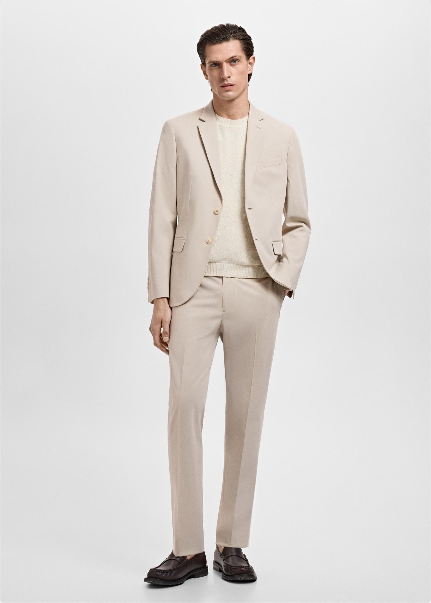 Stretch fabric super slim-fit suit trousers - Men | MANGO USA Product Image