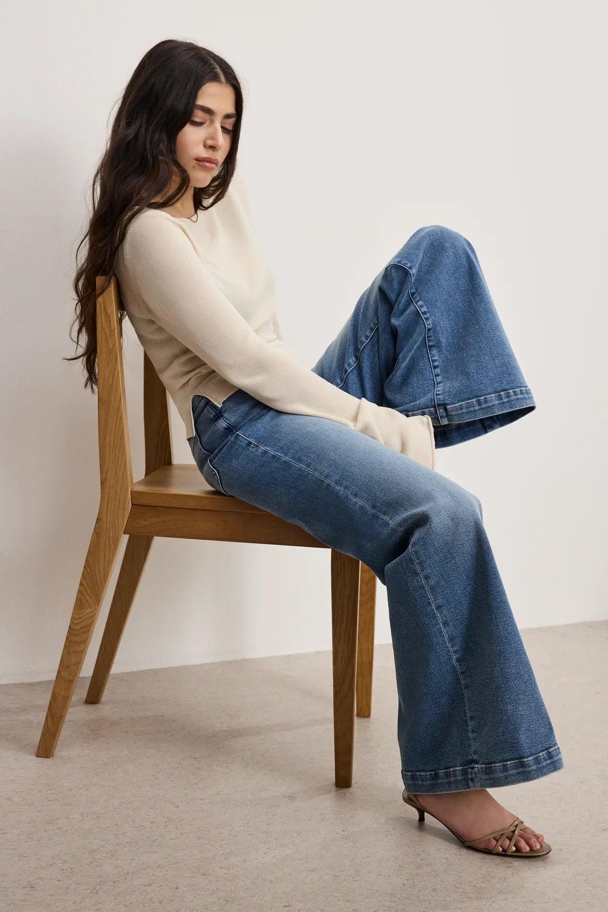 Good American | Good Petite Palazzo Light Compression Jeans Product Image