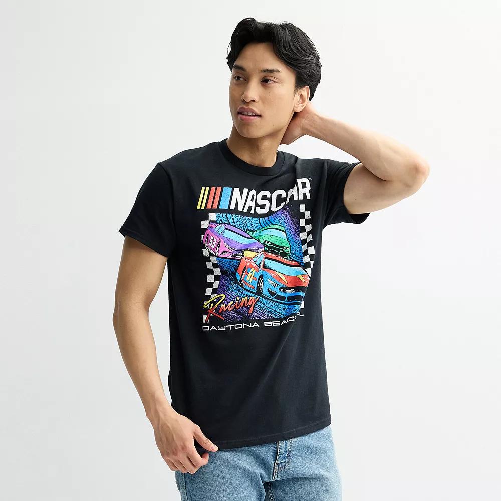 Men's Nascar Racing Daytona Beach Florida Graphic Tee, Size: Large, Black Product Image