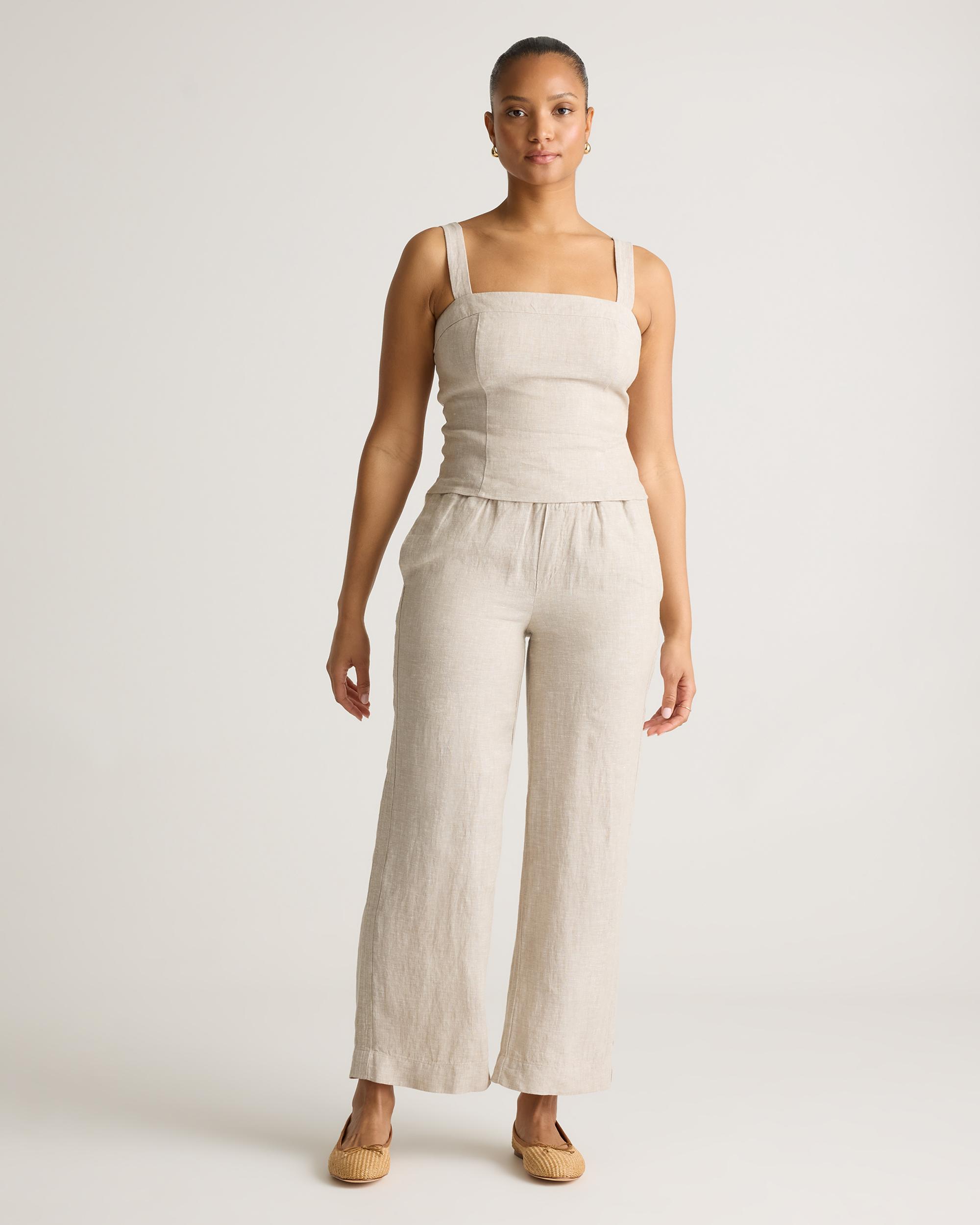Quince | Women's 100% European Linen Fitted Tank Top Size XS Product Image