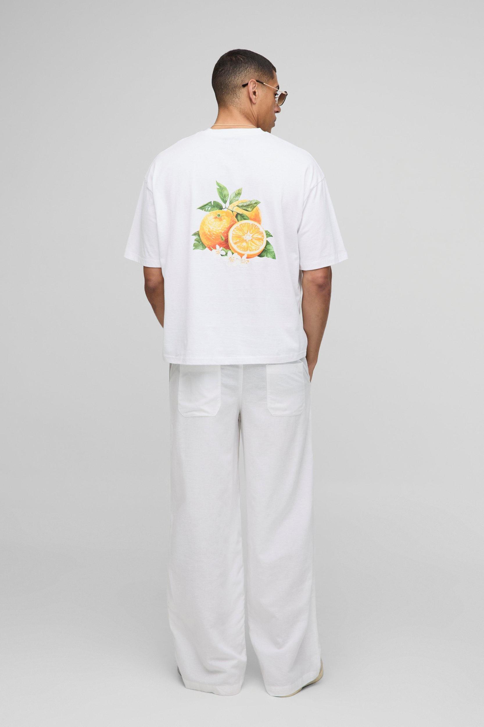 Oversized Boxy Orange Graphic T-Shirt | boohooMAN USA Product Image