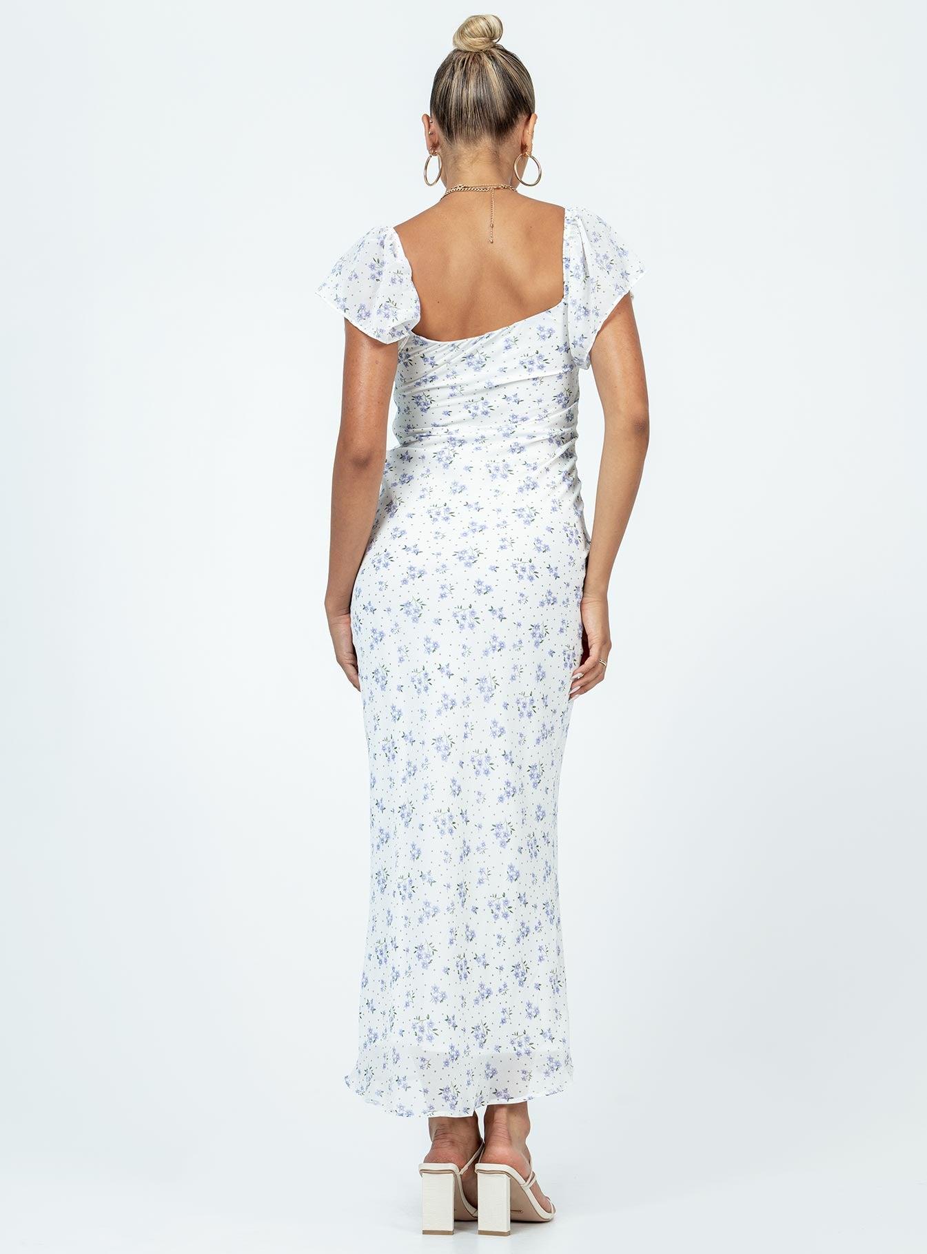 Hera Maxi Dress White Floral Product Image