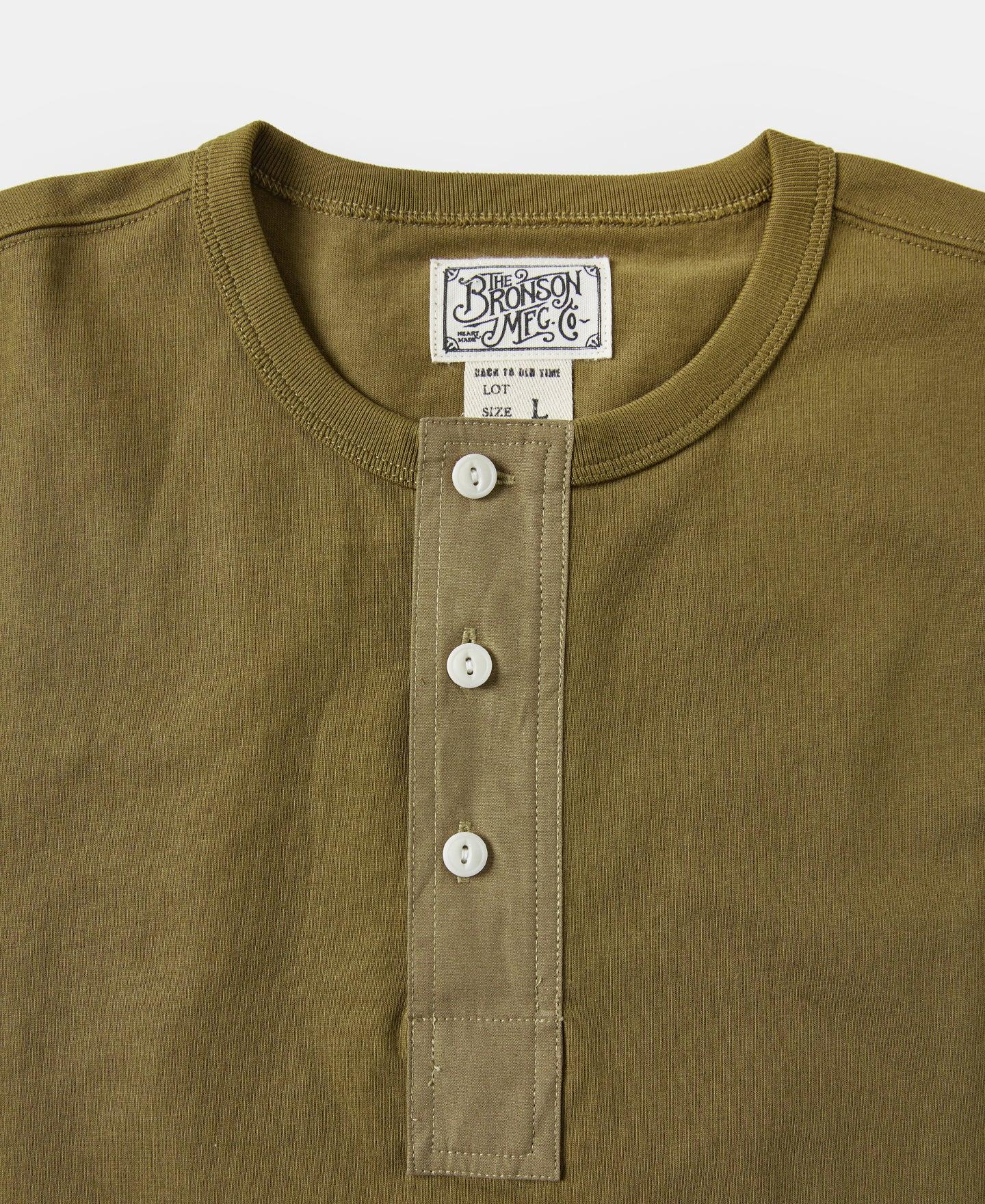 Vintage Short Sleeve Henley T-Shirt - Olive Product Image