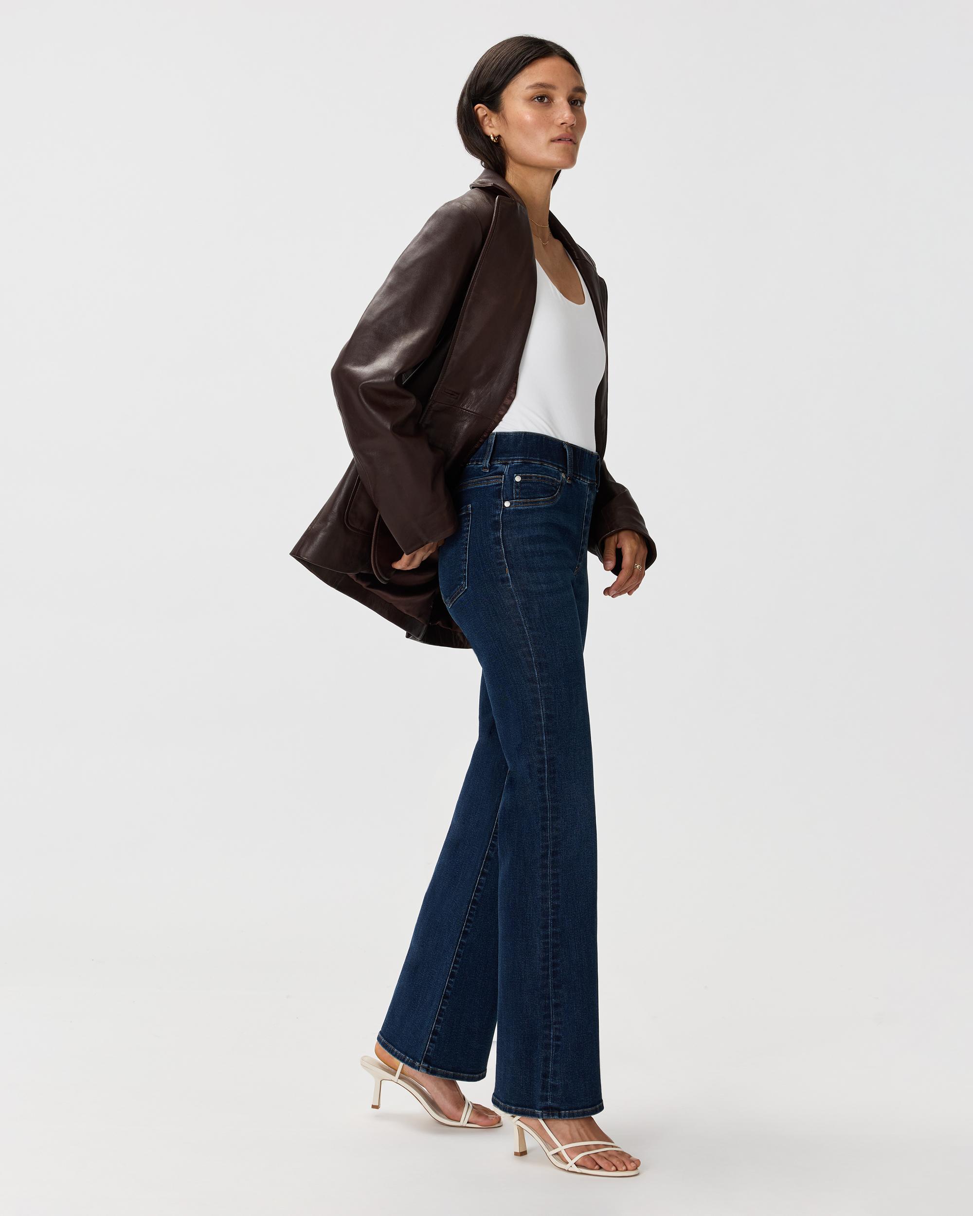 Quince | Women's Nina Stretch Pull-On Flare Jeans Size XL, Cotton Product Image