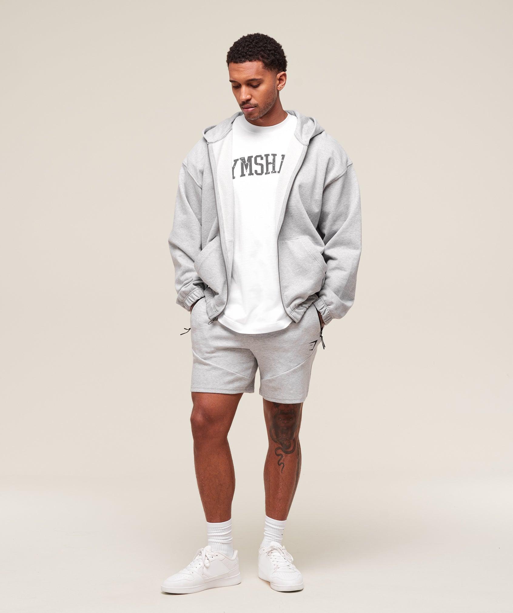 Gymshark Interlock Tech 6" Shorts - Light Grey Core Marl Male Product Image