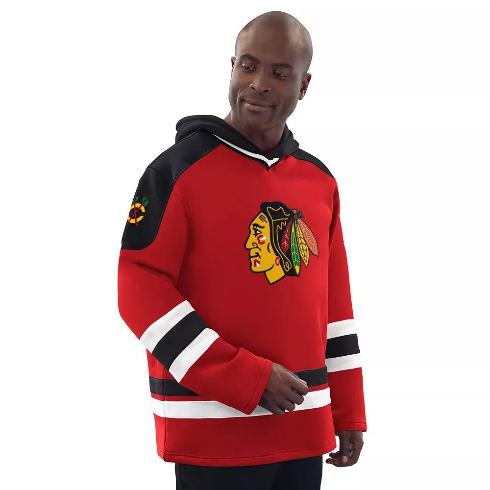 Men's Starter Red/Black Chicago Blackhawks Hockey Pullover Hoodie,  Product Image