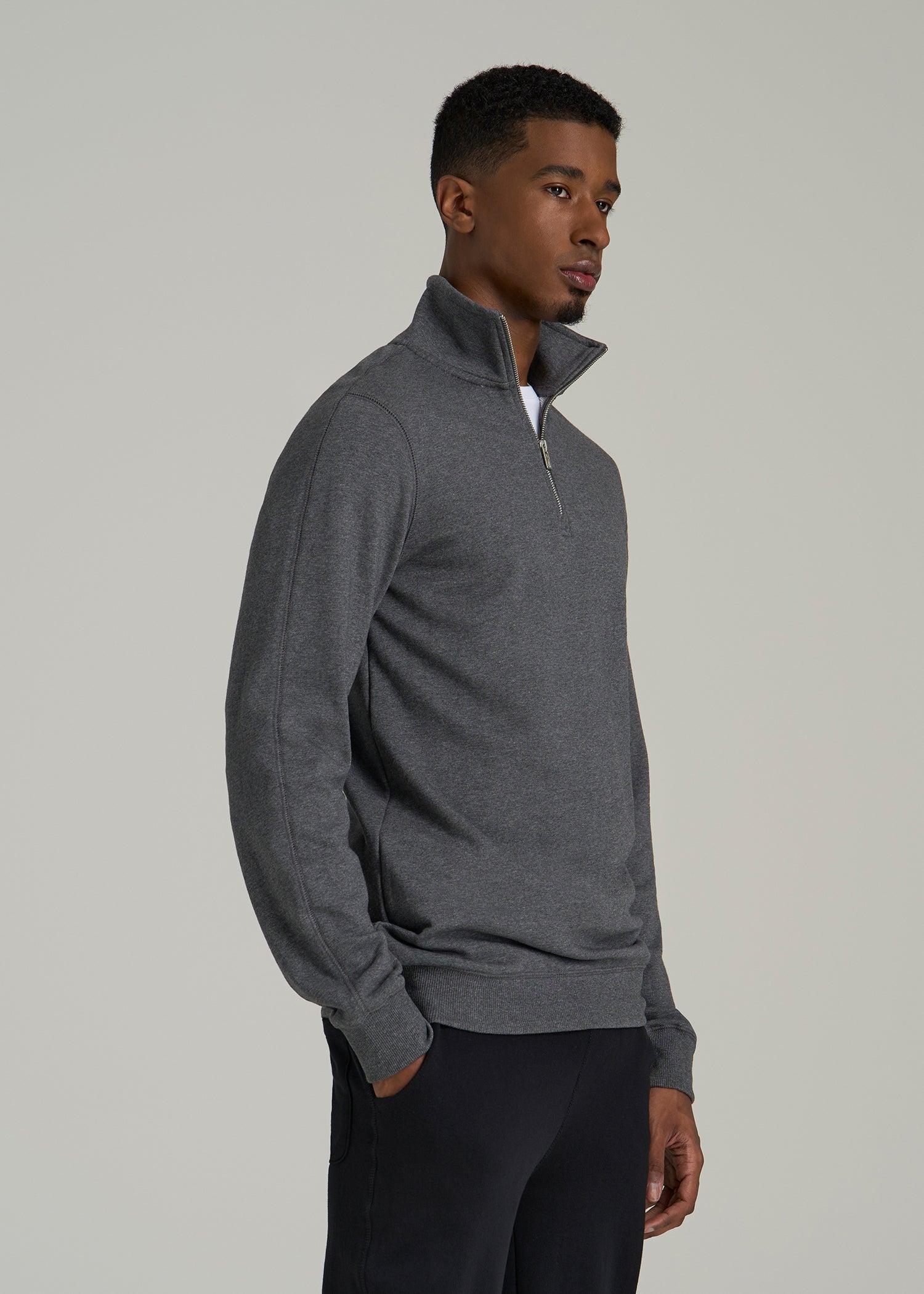 Wearever 2.0 French Terry Quarter-Zip Sweatshirt for Tall Men in Charcoal Mix Male Product Image