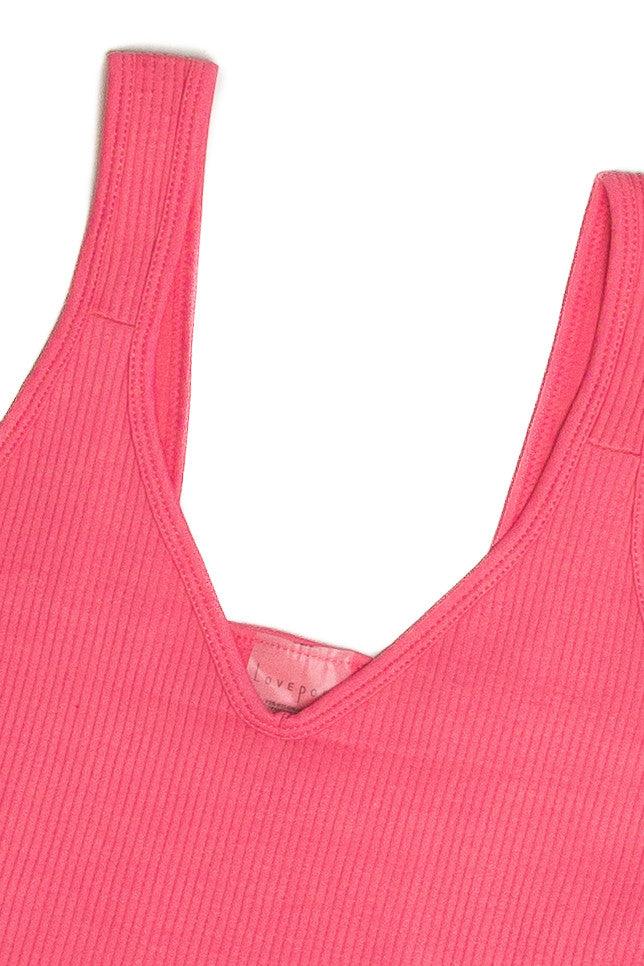 Pink Seamless Crop V Tank Product Image