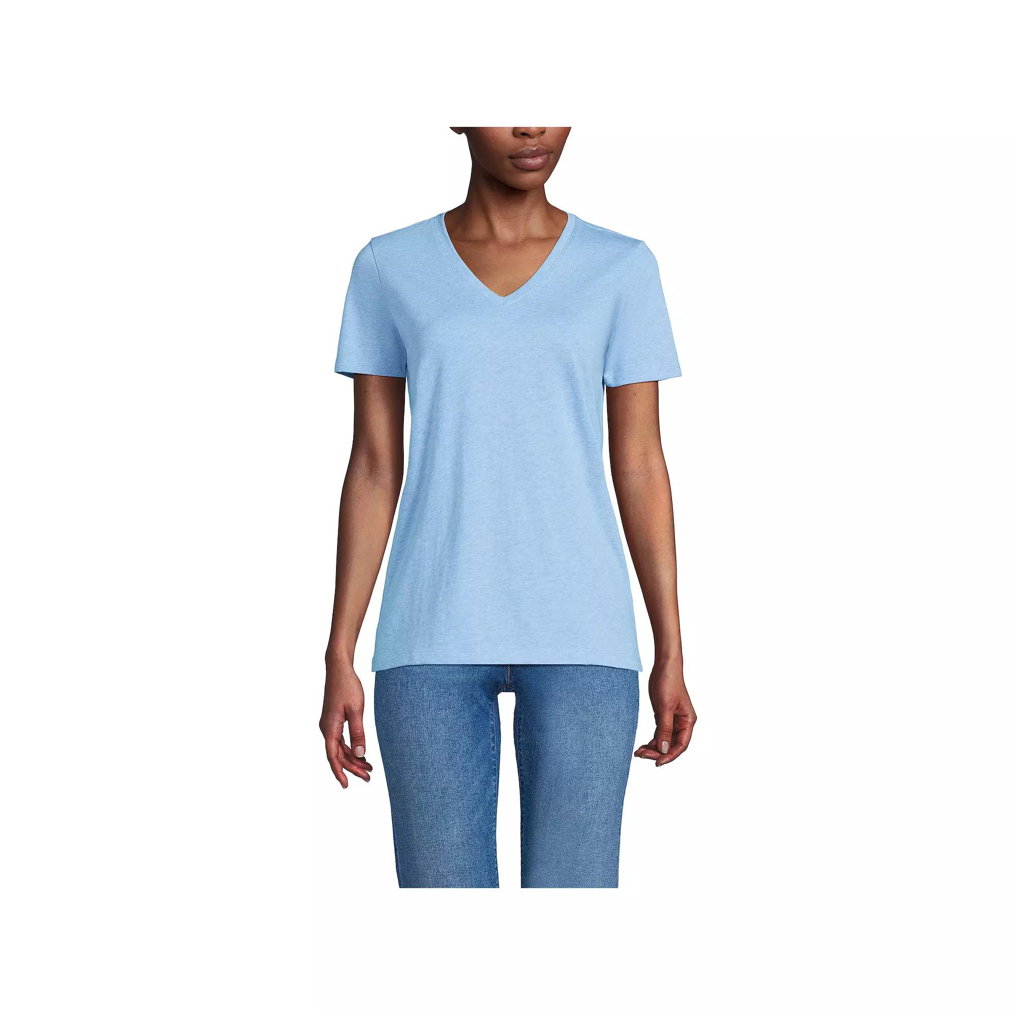 Women's Lands' End Relaxed-Fit Supima Cotton V-Neck Tee,  Product Image