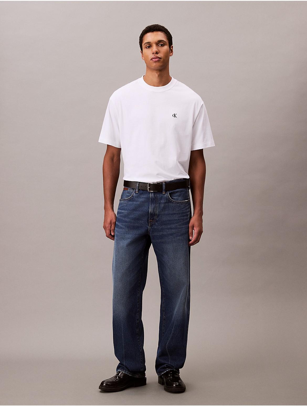 Calvin Klein Mens Archive Logo Relaxed Crewneck T-Shirt - White Product Image