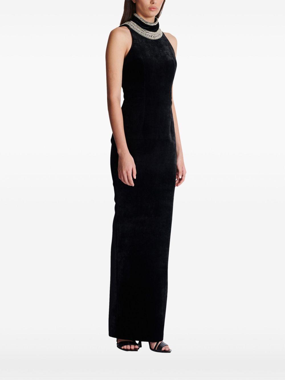 crystal-embellished velvet gown Product Image