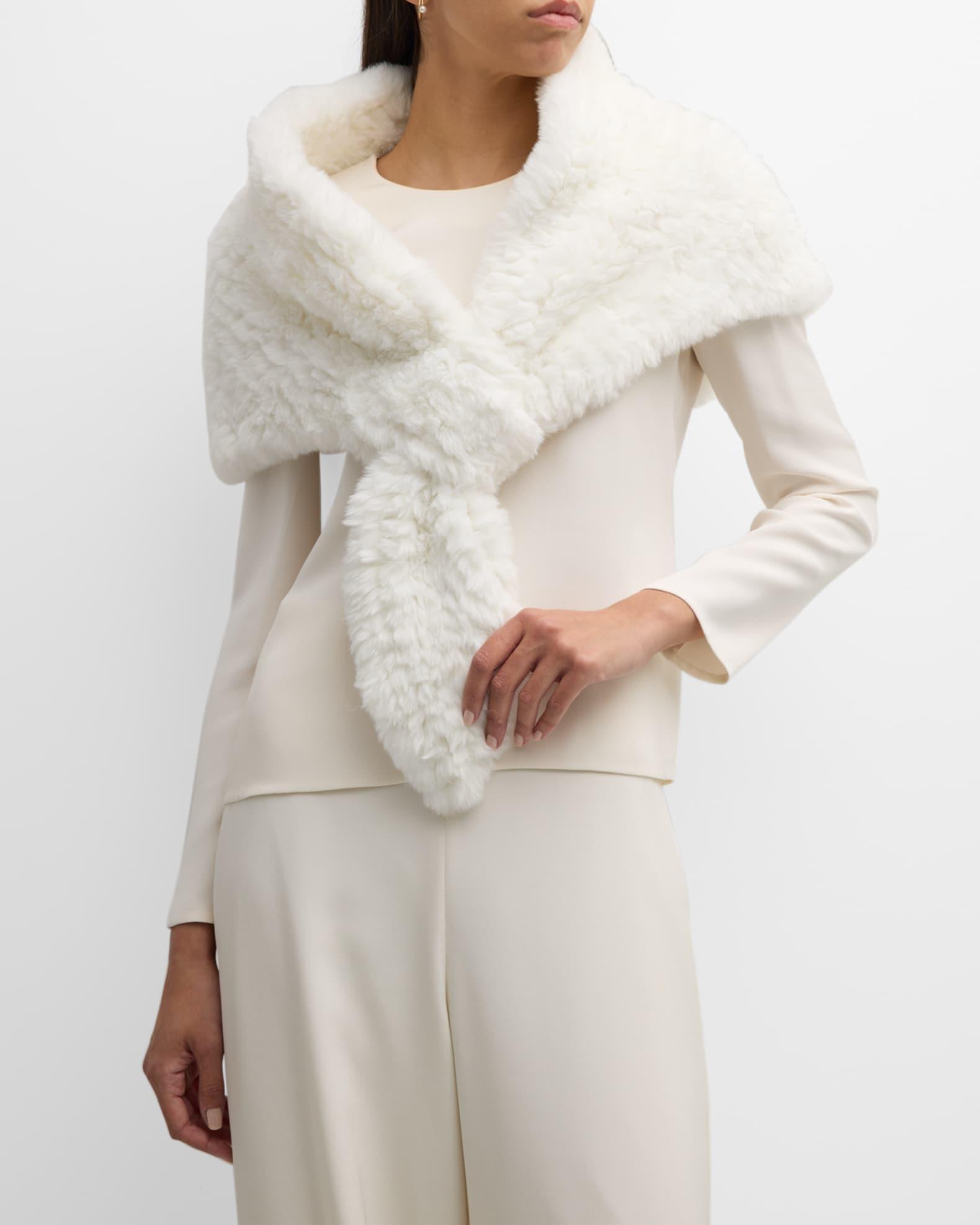 Erin Textile Knit Faux Fur Shawl  Product Image