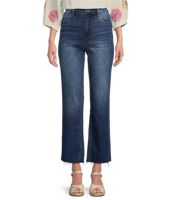 KUT from the Kloth Petite Size Kelsey High Rise Flare-Inset Leg Fab Ab Technology Stretch Denim Jeans Product Image