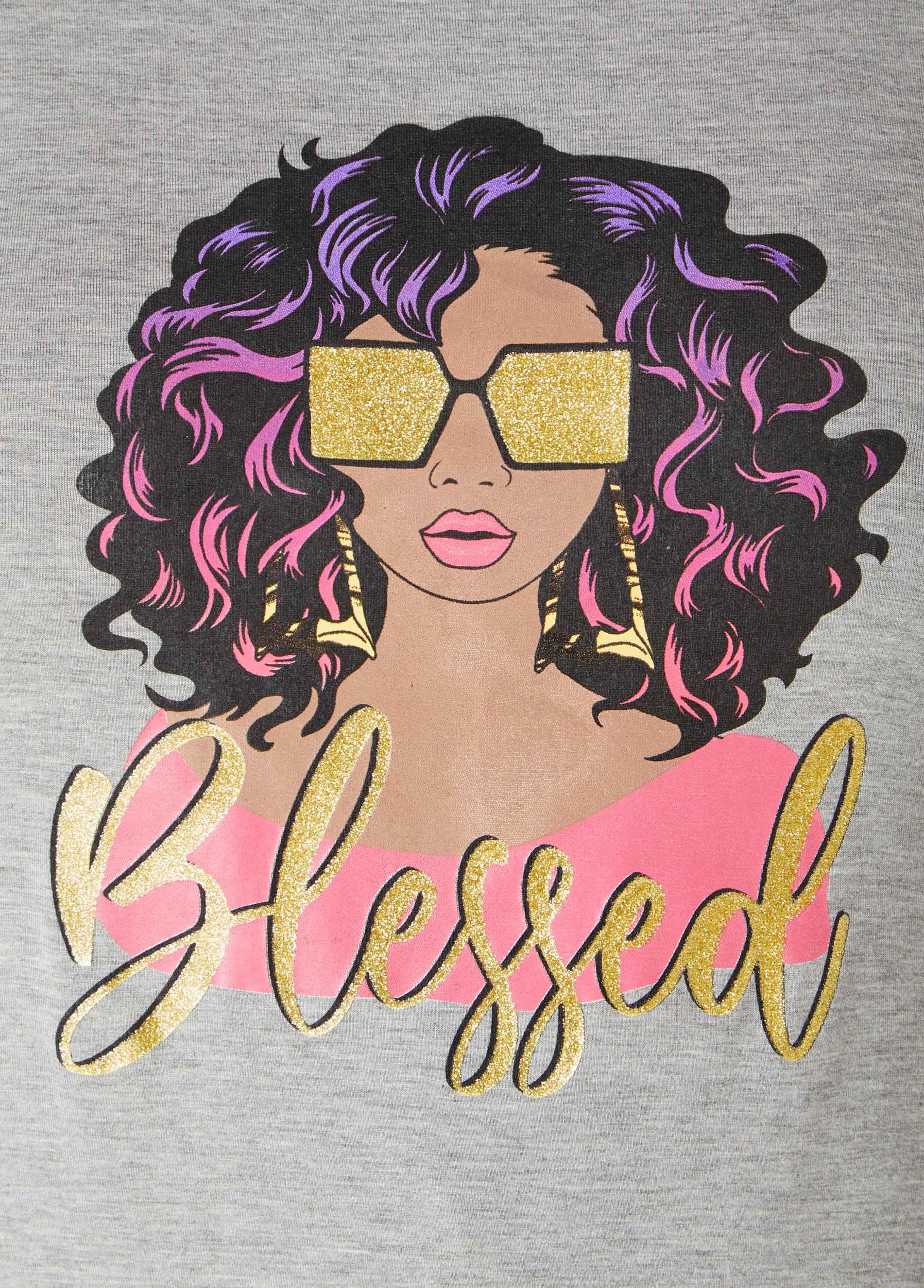 Blessed Glittered Graphic Tee Product Image