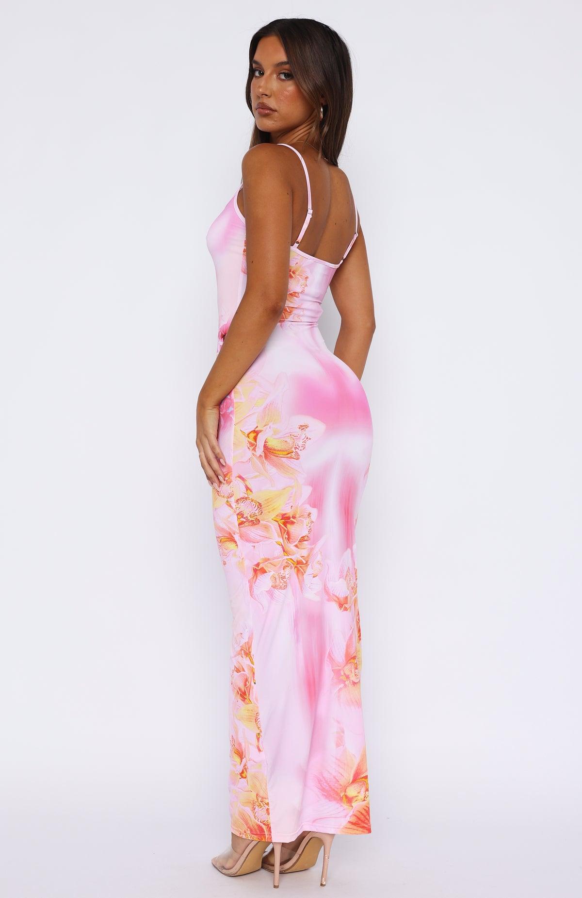 Feeling The Heat Maxi Dress Pink Sherbet Product Image
