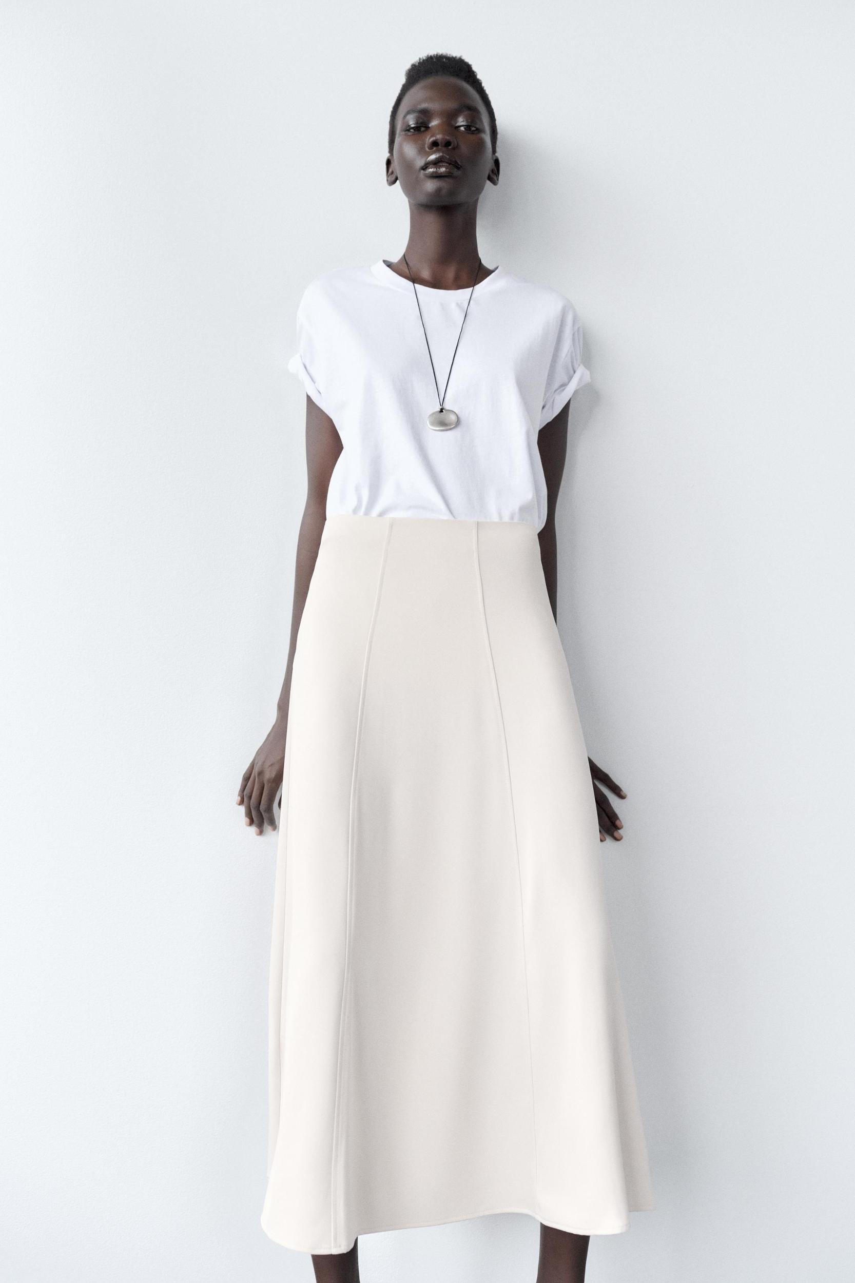 CREPE MIDI SKIRT Product Image
