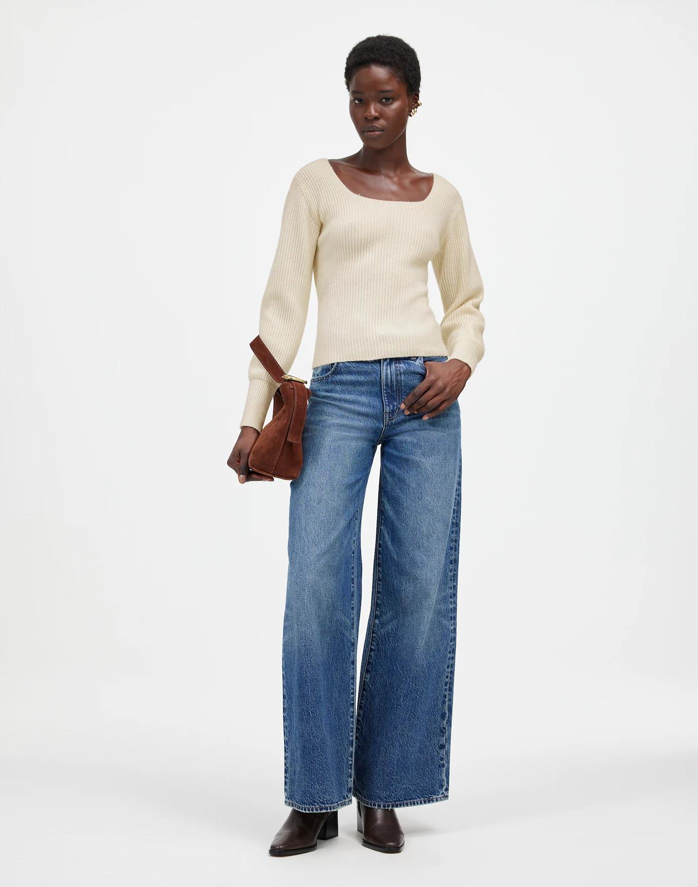 SoftWool Square-Neck Pullover Sweater Product Image