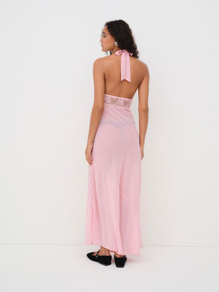 Maia Maxi Slip Dress — Pink Product Image