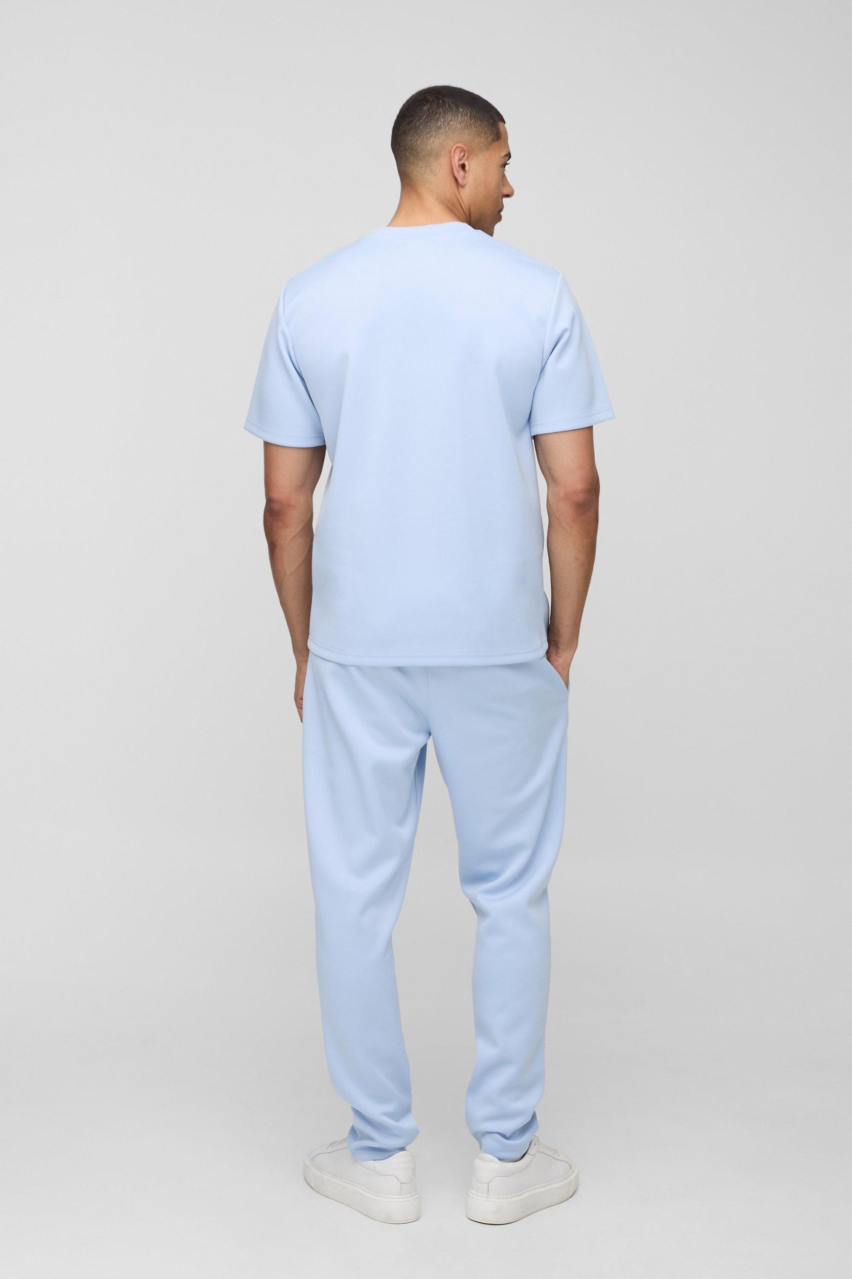 Regular Fit Scuba T-Shirt & Slim Tapered Sweatpants Tracksuit | boohooMAN USA Product Image