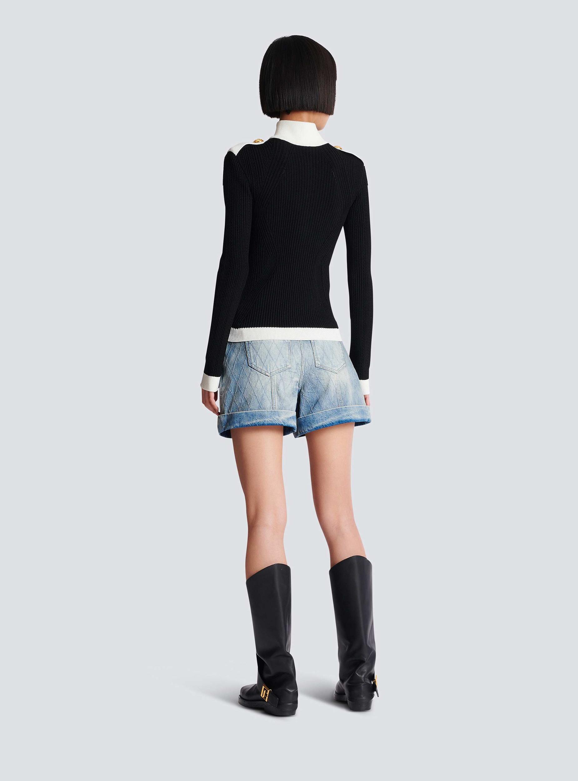 Zipped high-neck knit cardigan  Product Image