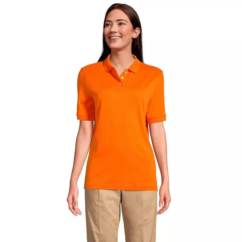 Women's Lands' End School Uniform Classic Short Sleeve Interlock Polo Top,  Product Image