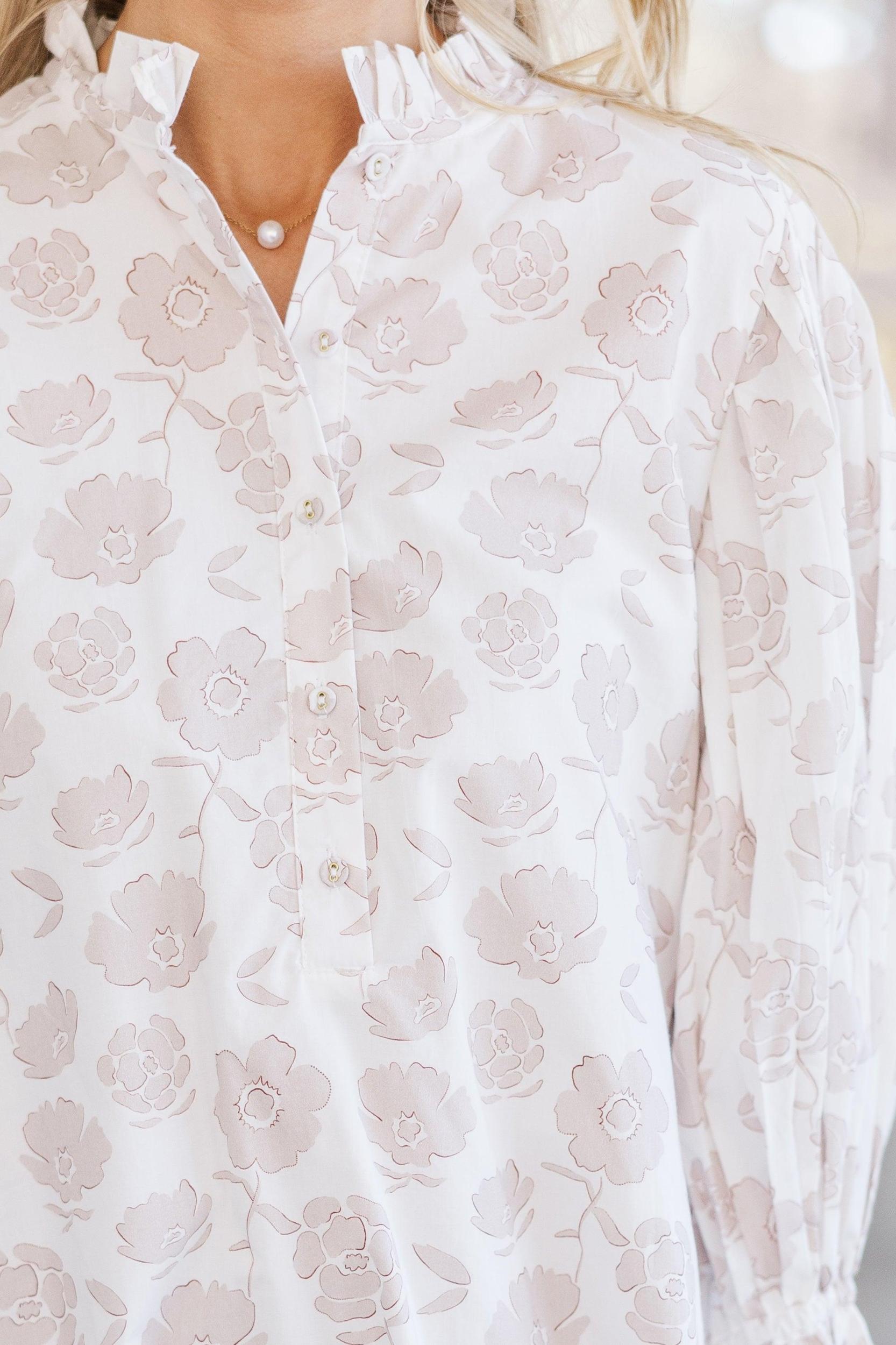 Under The Stars Off White Floral Tie Back Dress Female Product Image