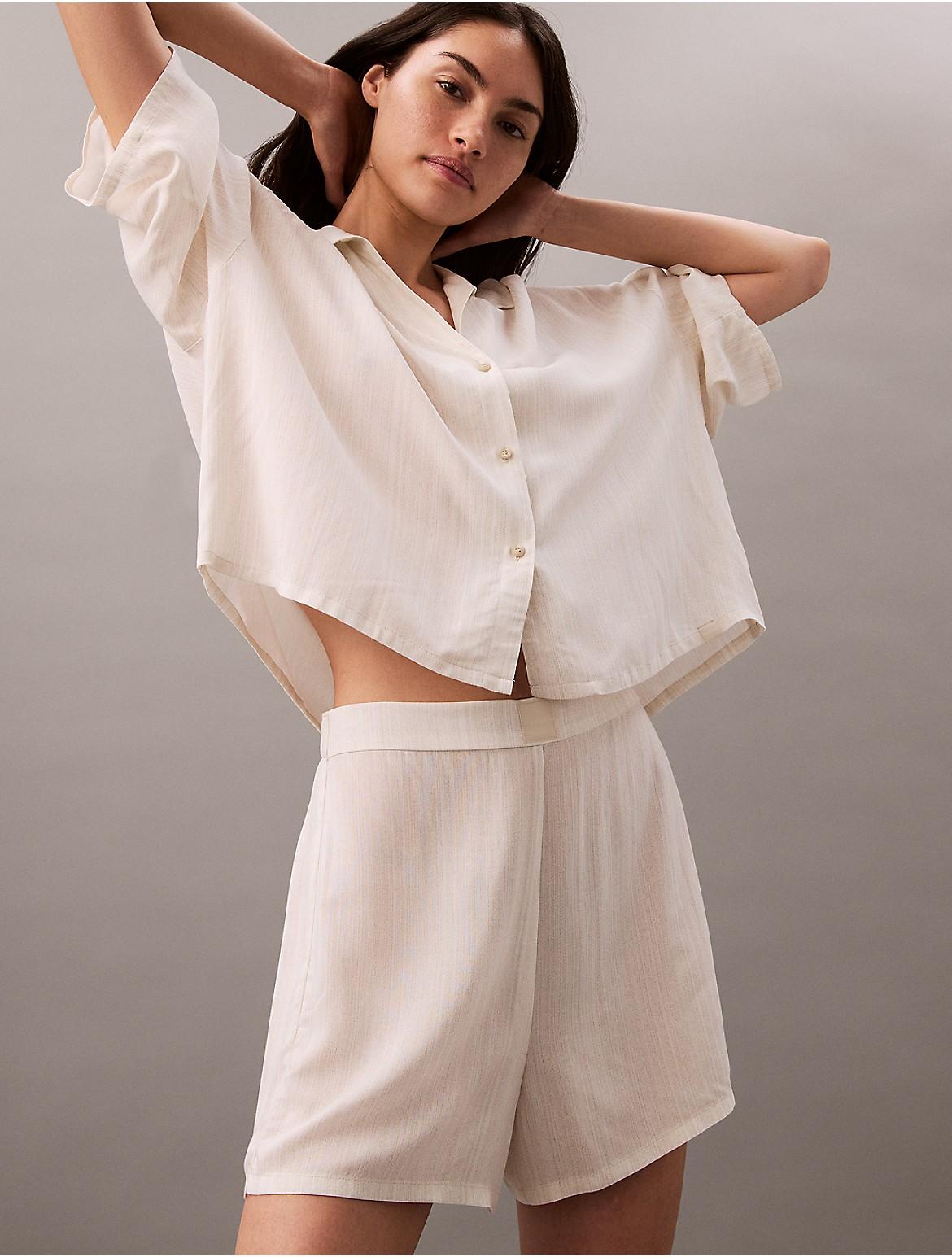 Calvin Klein Womens Woven Viscose Sleep Shorts - Neutral Product Image